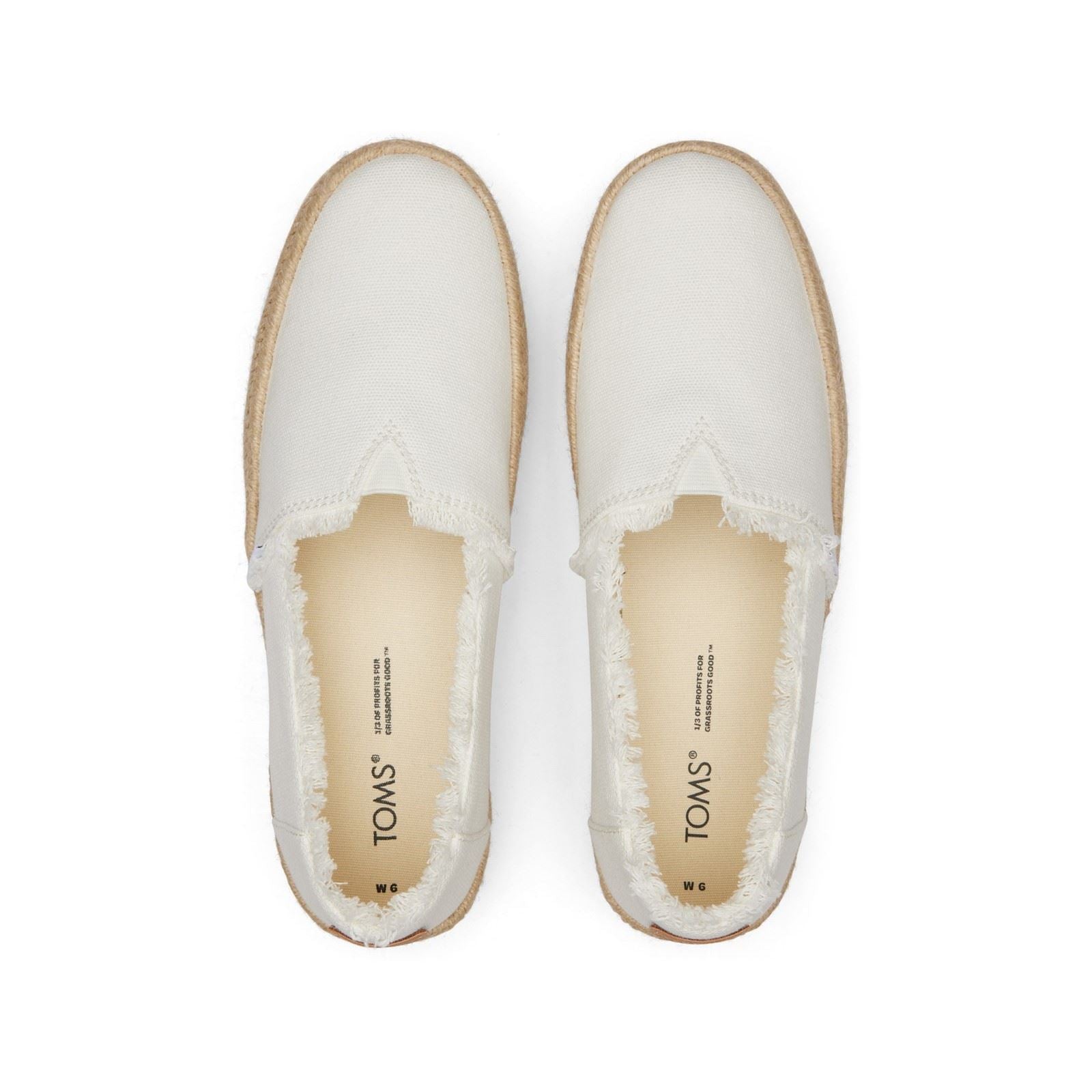 TOMS Valencia 100% Baumwolle Damen Espadrilles In Weiß