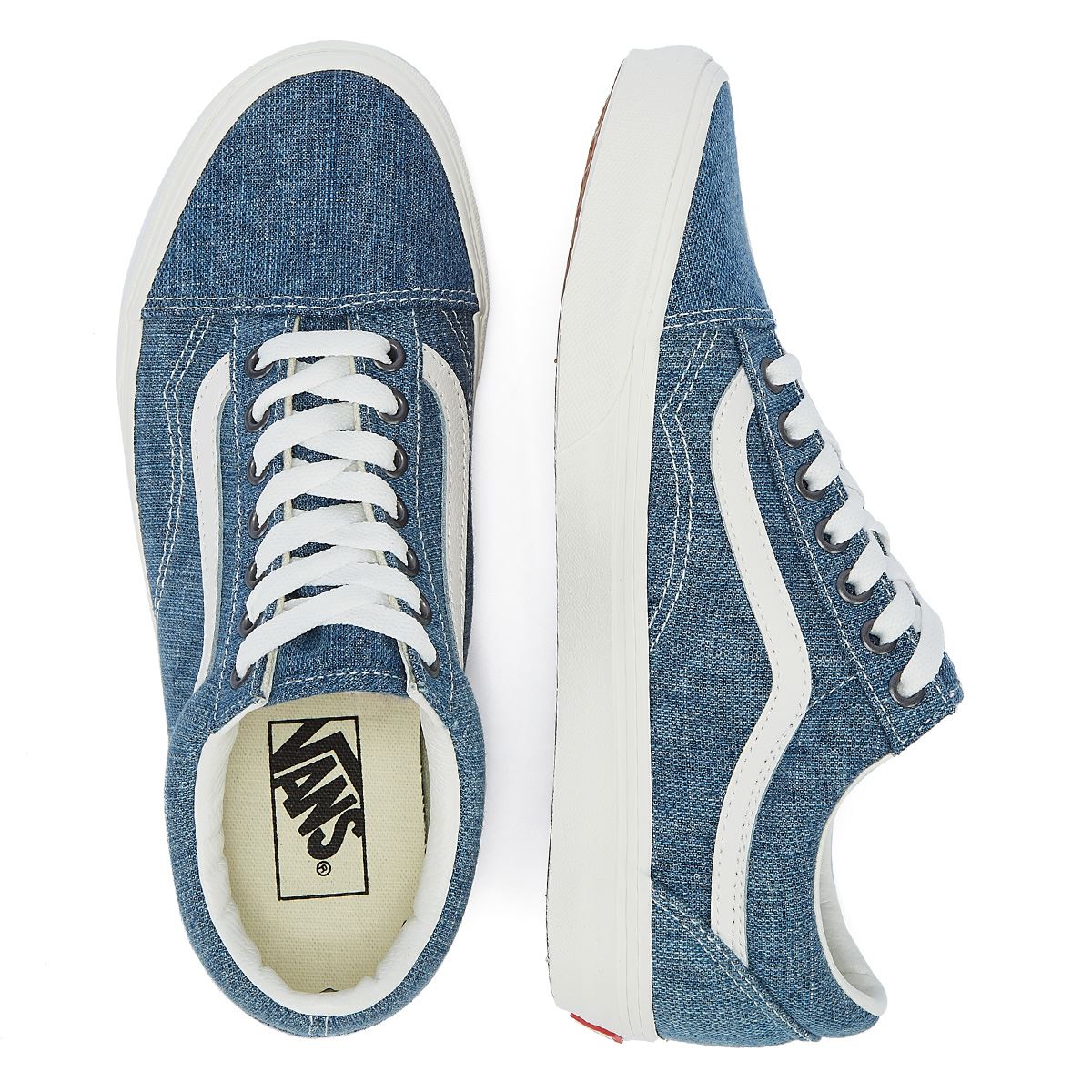 Vans Old Skool Gewebte Jeans Blau/Weiße Jeans-Sneakers