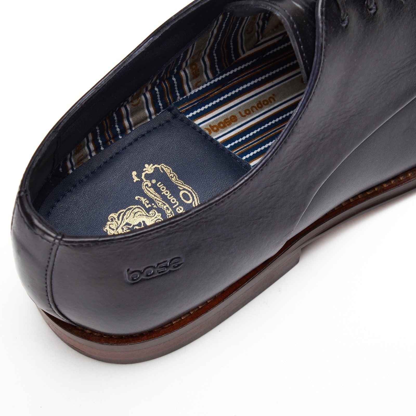 Base London Marley Derby Leder Herren Marineblaue Schnürschuhe