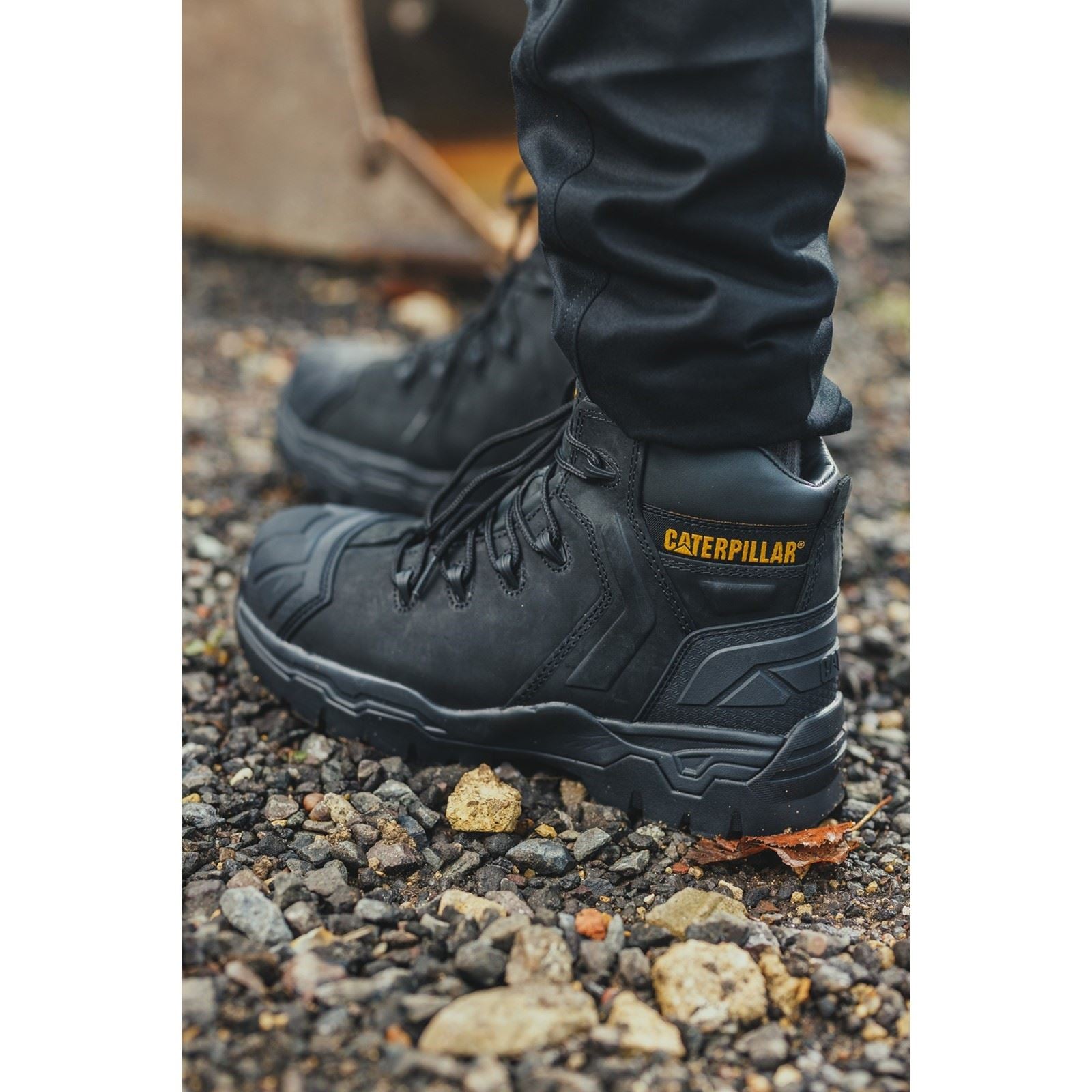 Caterpillar Everett S3 Wp Leder Schwarze Farbe Sicherheitsstiefel