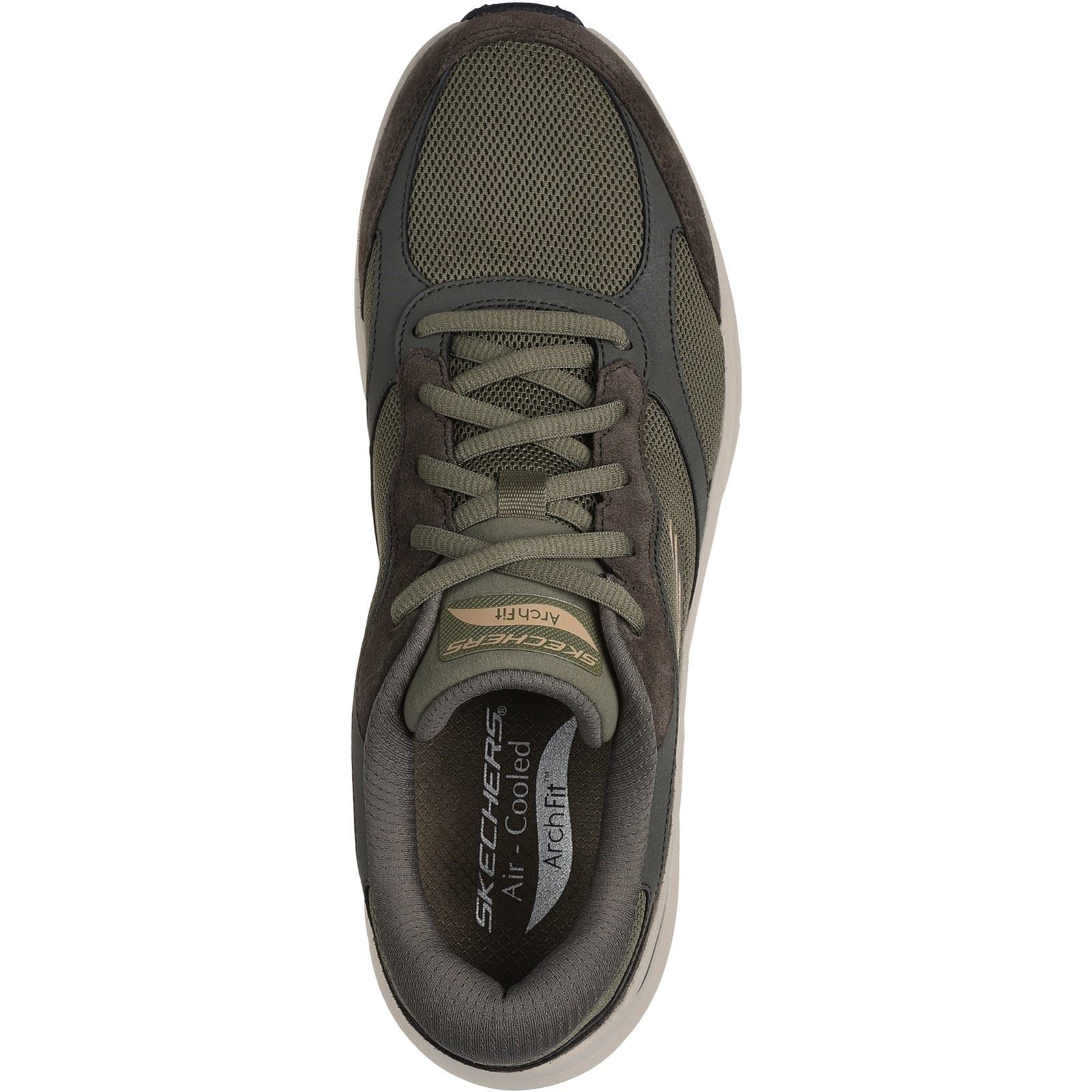 Skechers Arch Fit 2.0 The Keep Leder Herren Olivgrüne Sneakers