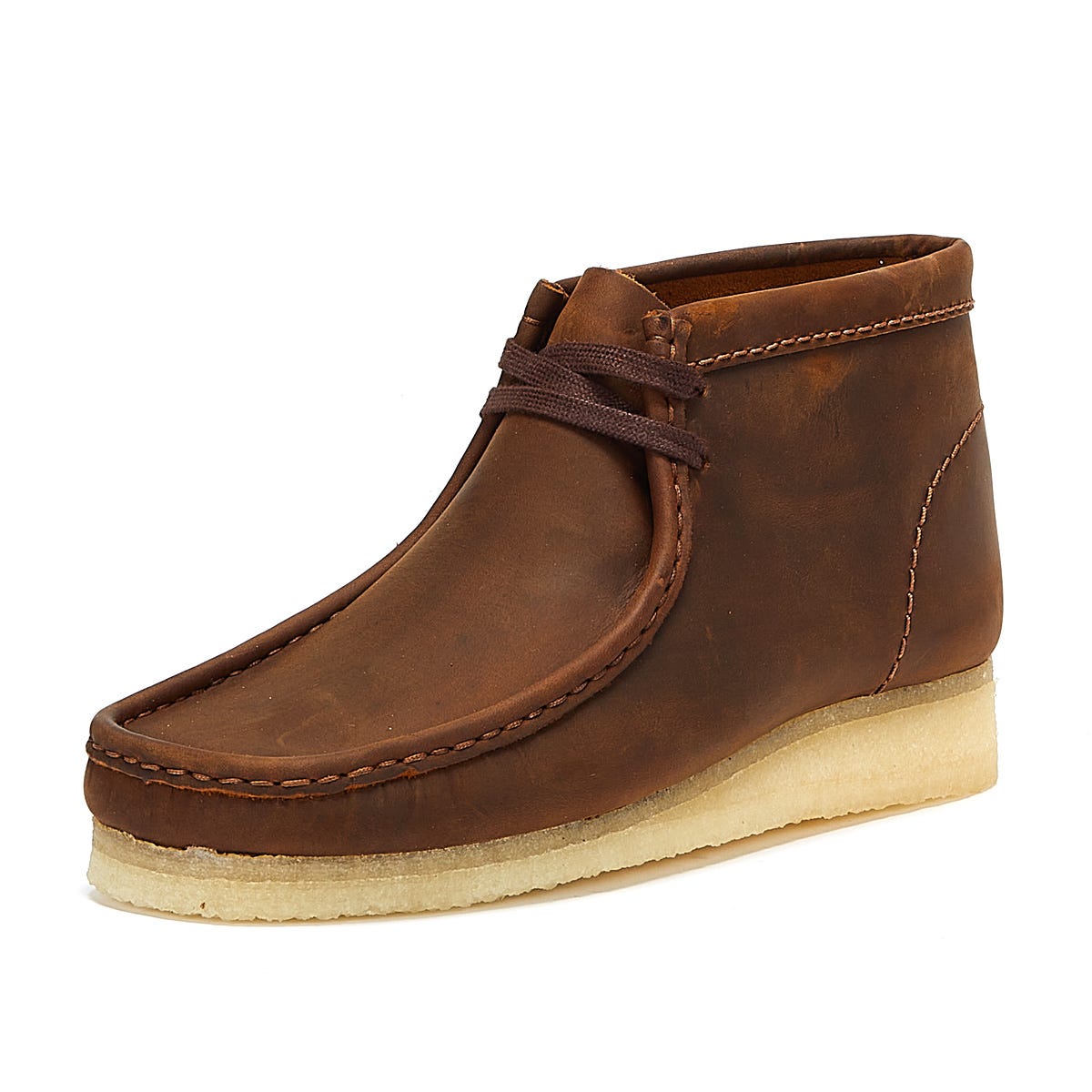 Clarks Originals Wallabee Leder Herren Bienenwachs Braun Stiefel