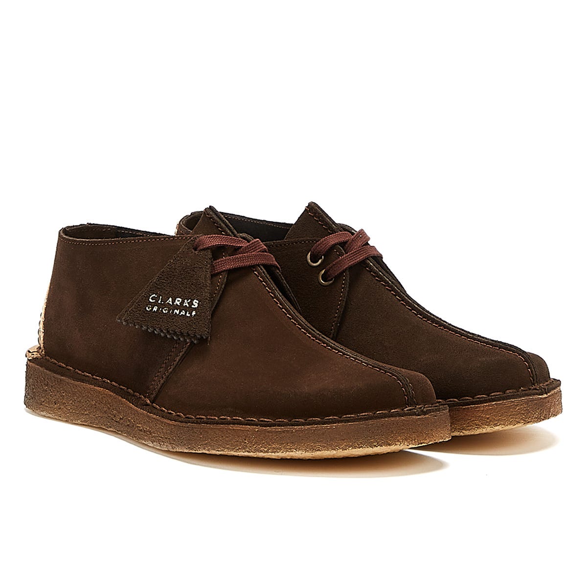Clarks Originals Desert Trek Suede Mens Dark Brown Schuhe