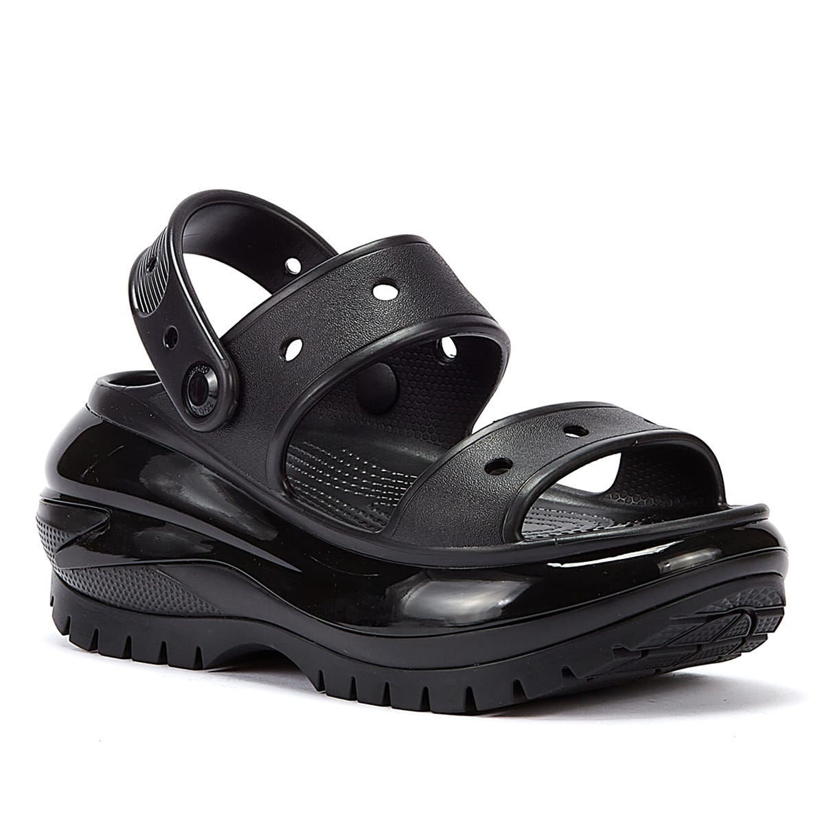 Crocs Classic Mega Crush Damen Schwarz Sandalen