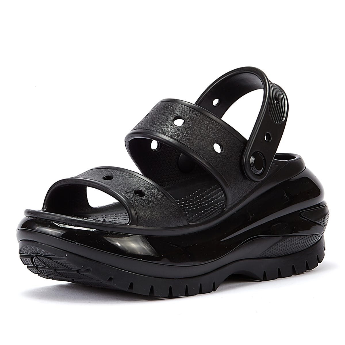 Crocs Classic Mega Crush Damen Schwarz Sandalen