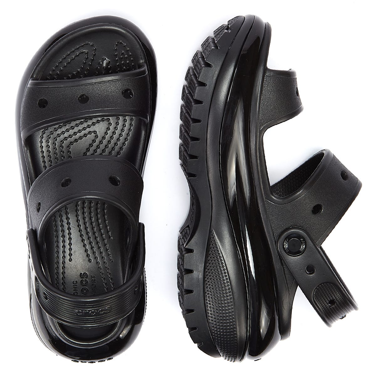 Crocs Classic Mega Crush Damen Schwarz Sandalen