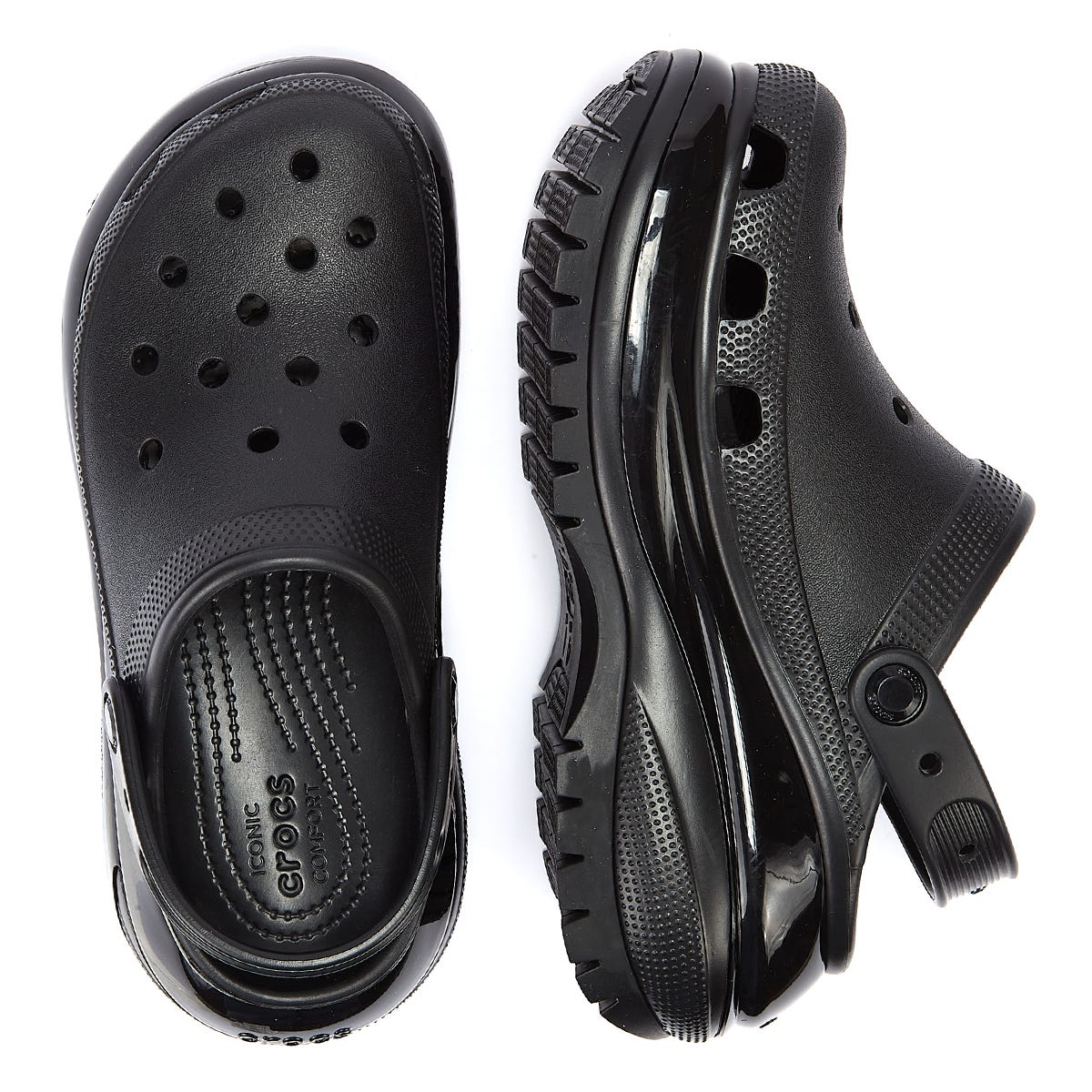 Crocs Classic Mega Crush Damen Schwarz Clogs