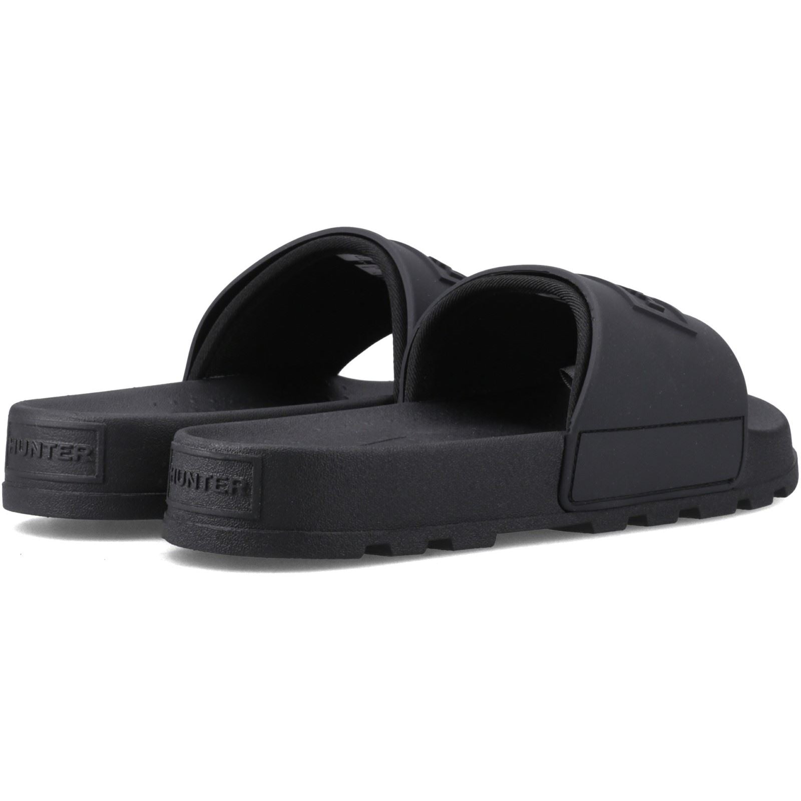 Hunter Core Embossed Slider Polyester Damen Schwarze Farbe Pantoletten