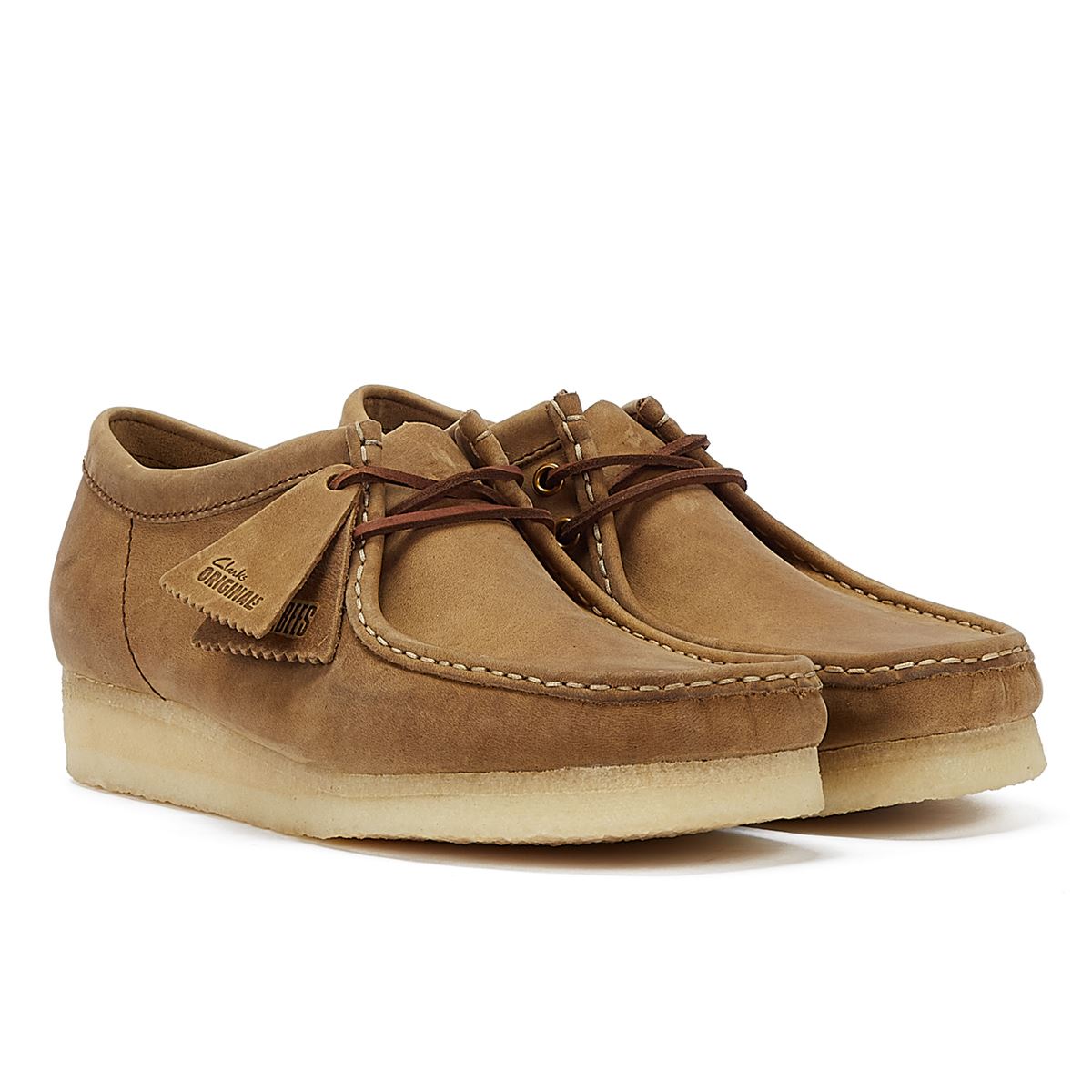 Clarks Originals Wallabee Herren Braune Lederschnürschuhe