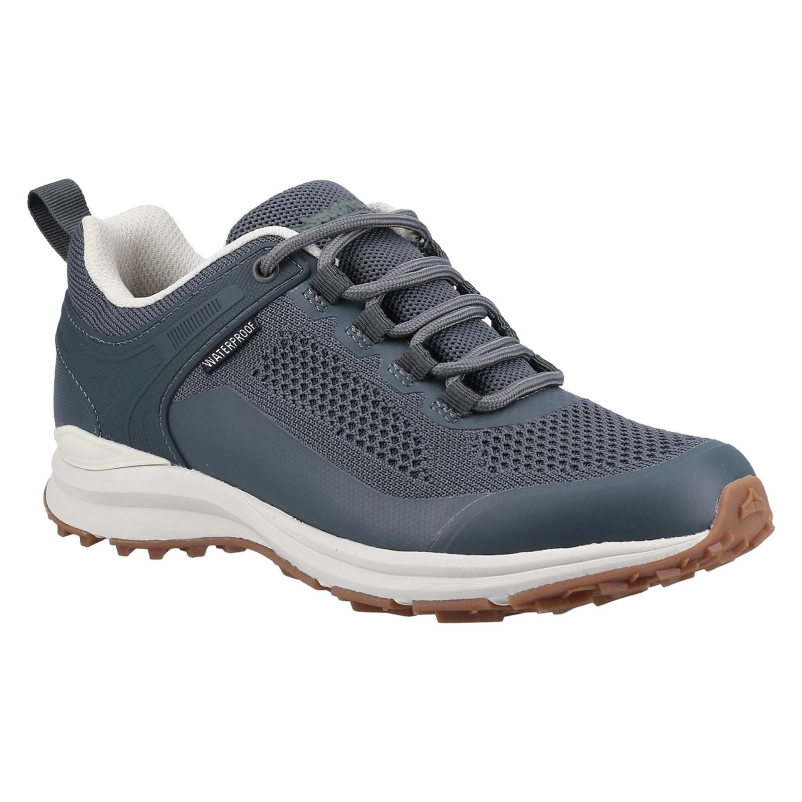 Cotswold Compton Recyceltes Kunststoff Synthetische Pu Damen Graue Sneakers