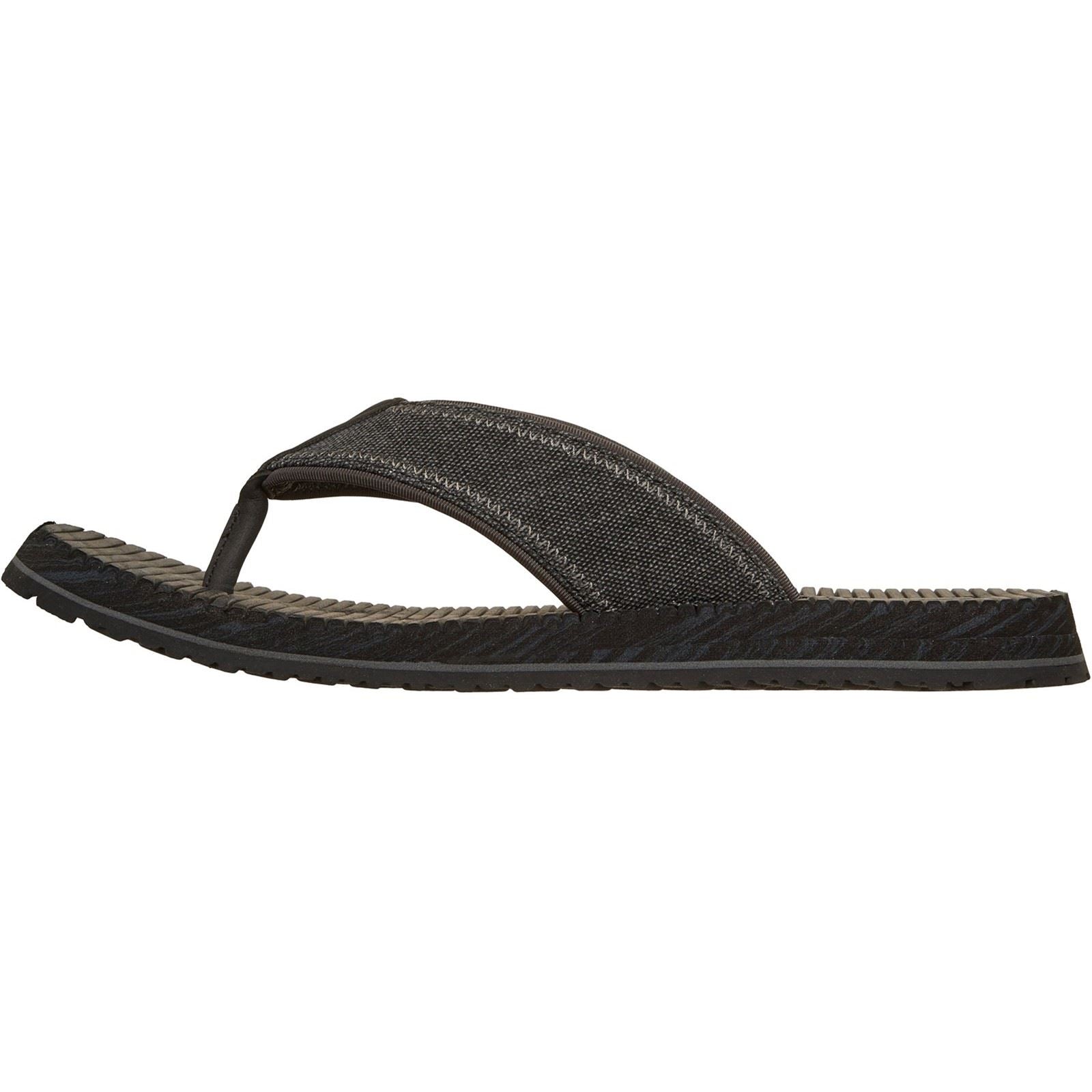 Skechers Quill Textile Herren Schwarze Flip-Flops