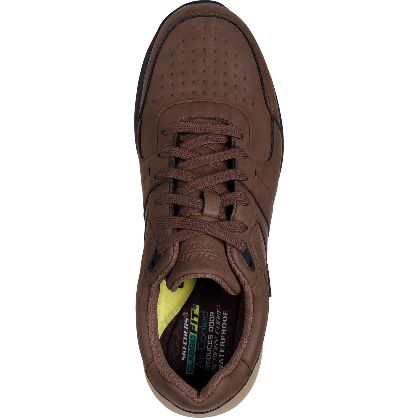 Skechers Netson Gander Synthetik Herren Braun Schnürschuhe