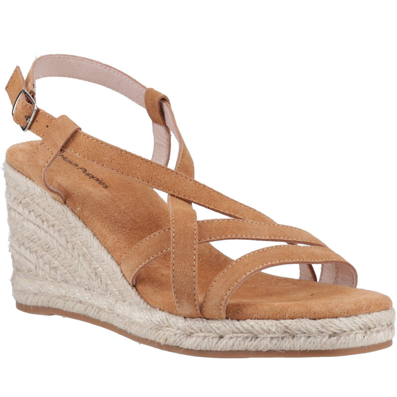 Hush Puppies Jenny Espadrille Wedge Damen Wildleder Keilabsatzschuhe In Tan