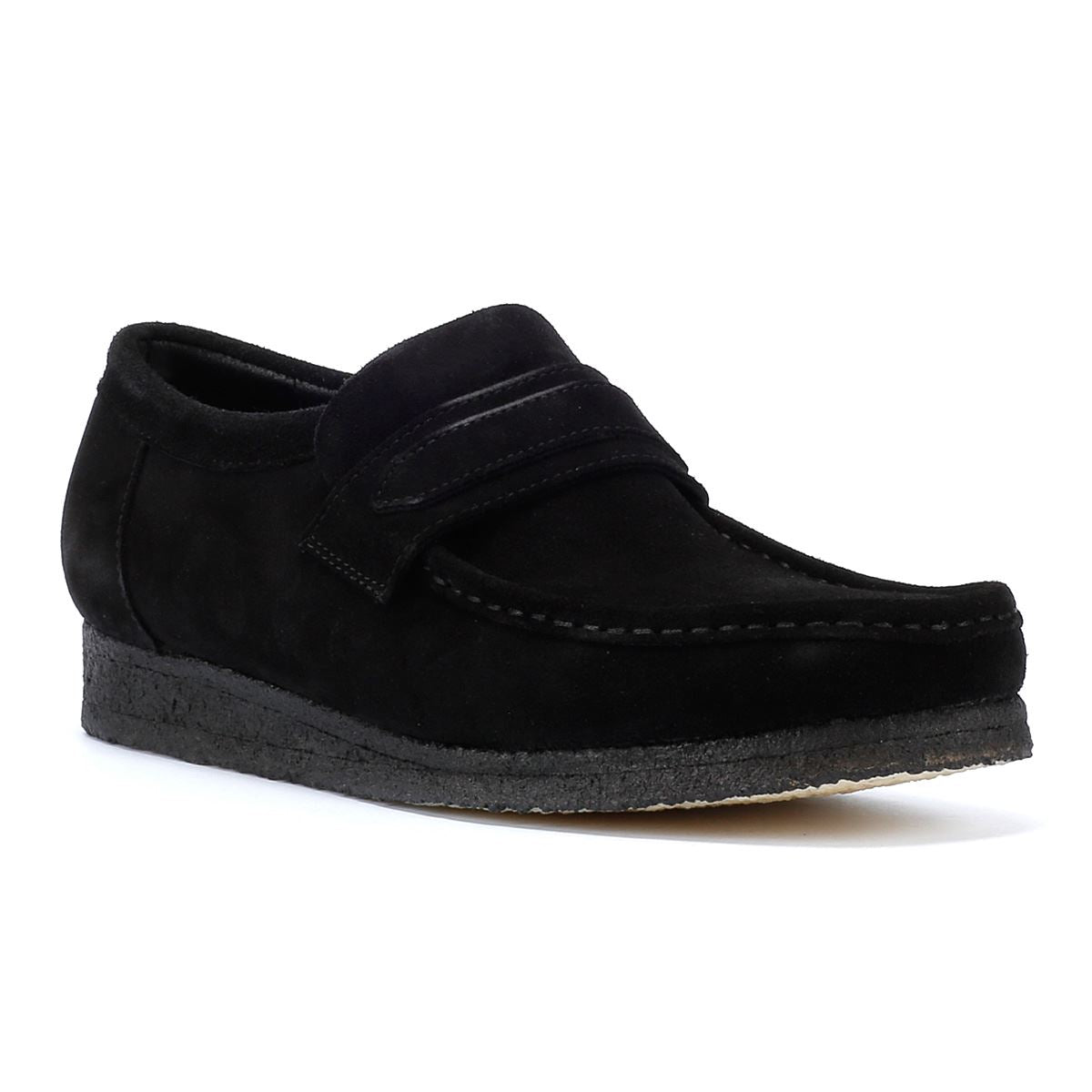 Clarks Originals Wallabee Herren Schwarze Wildleder Slipper