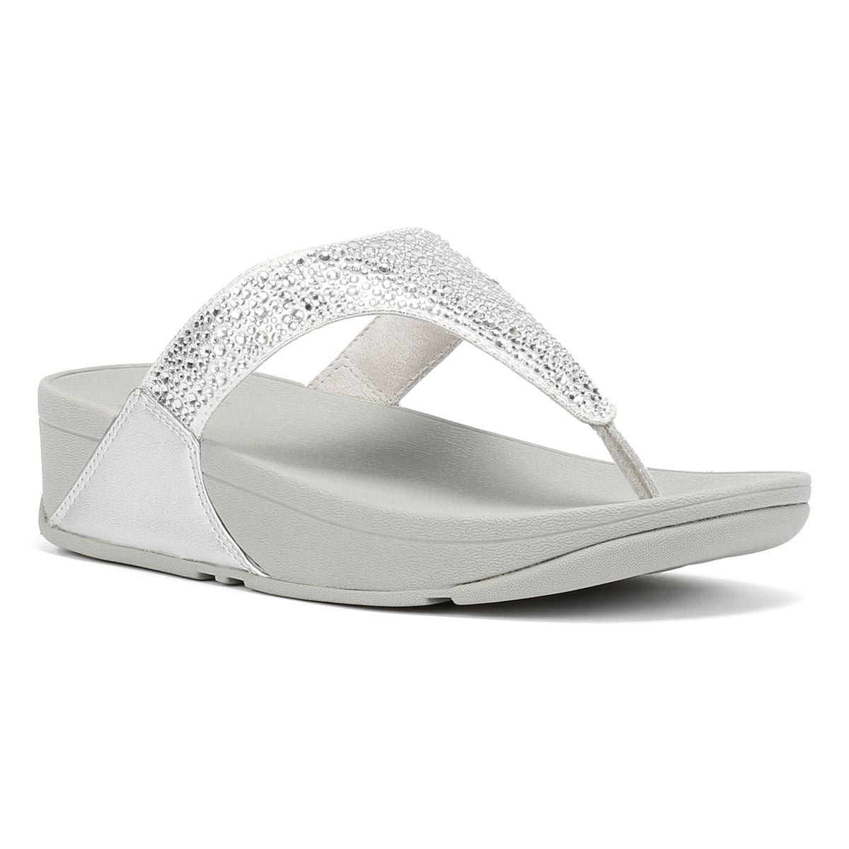 FitFlop Lulu Crystal Mix Damen Silber Sandalen