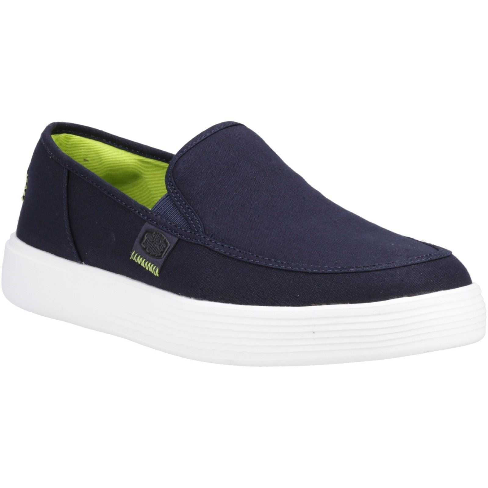 HEYDUDE Sunapee Canvas 100% Baumwolle Herren Slipper In Marineblau/Weiß