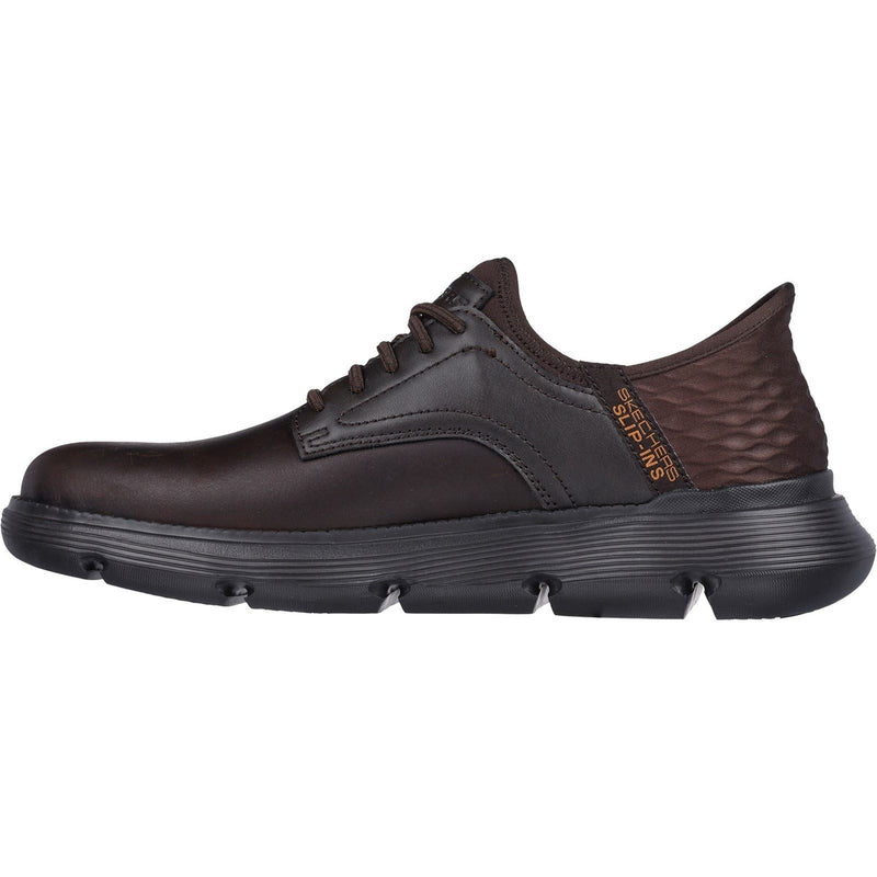 Skechers Garza - Gervin Leder Herren Schokolade Schnürschuhe