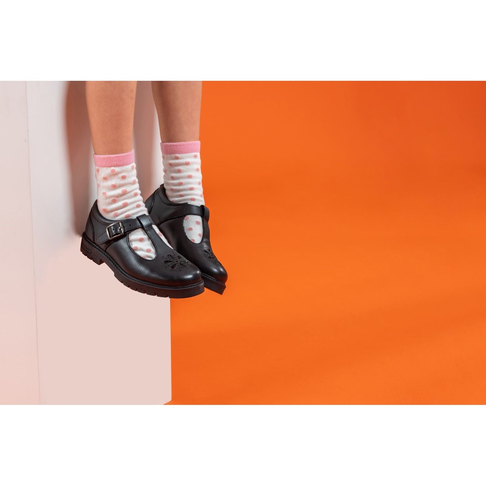 Hush Puppies Fiona JNR Mädchenschuhe Aus Schwarzem Leder