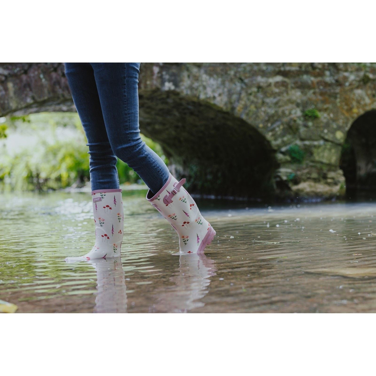 Cotswold Wildflower Tall Damen Gummistiefel In Pink