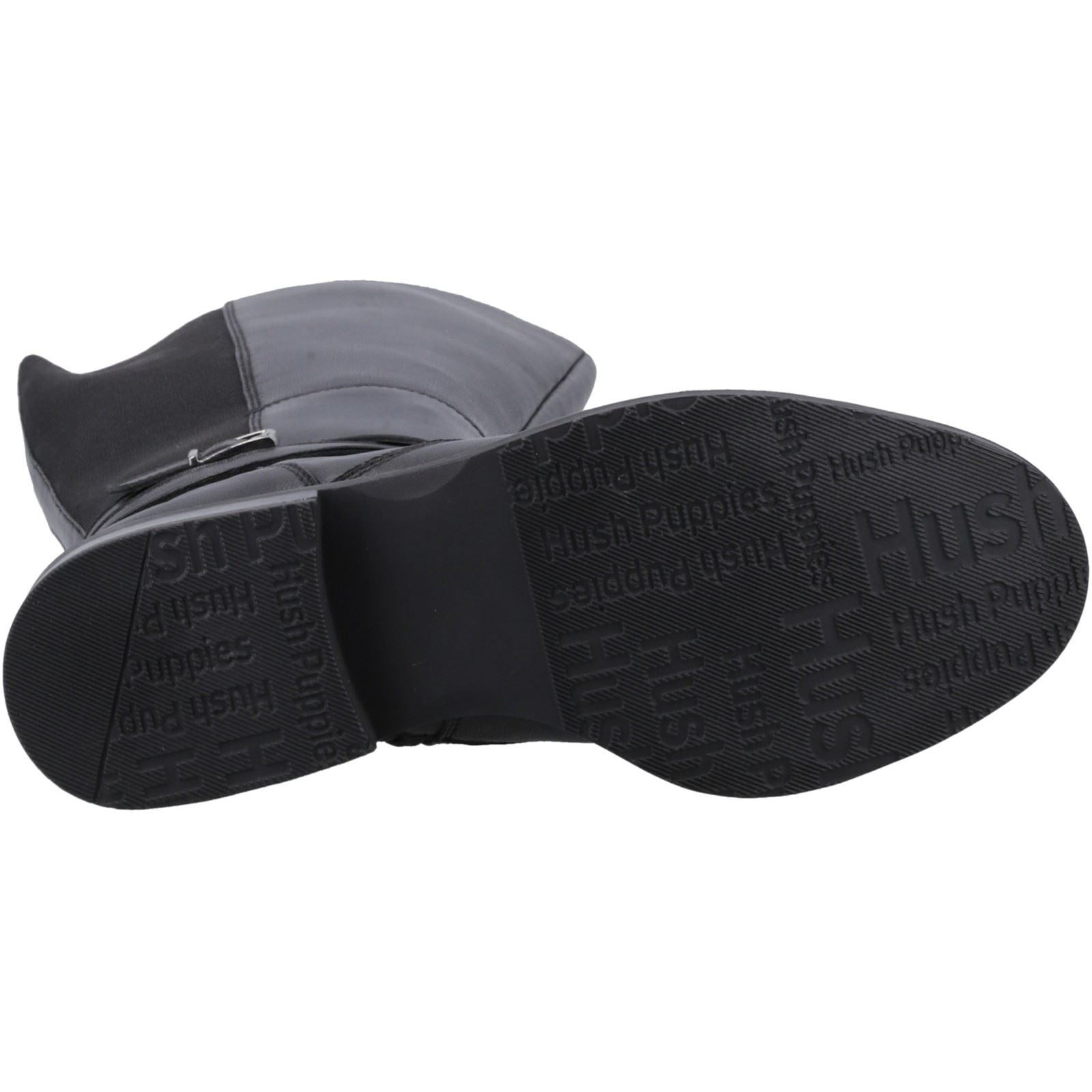 Hush Puppies Victoria Leder Damen Schwarze Stiefel