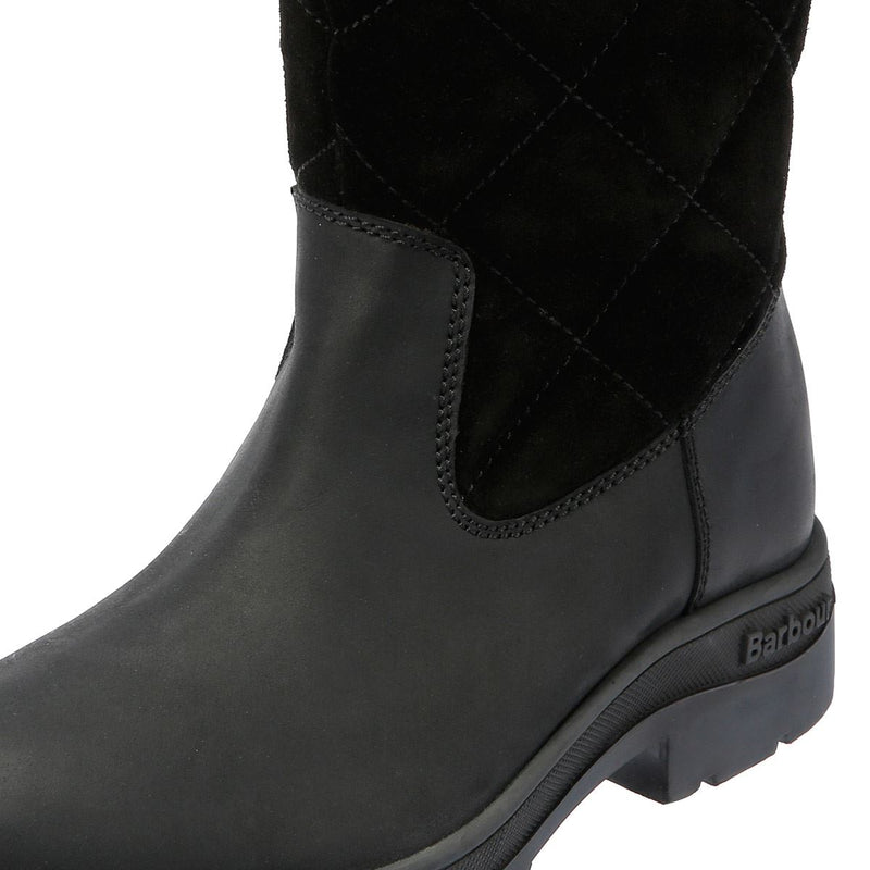 Barbour Oak Tall Damenstiefel Aus Schwarzem Wildleder