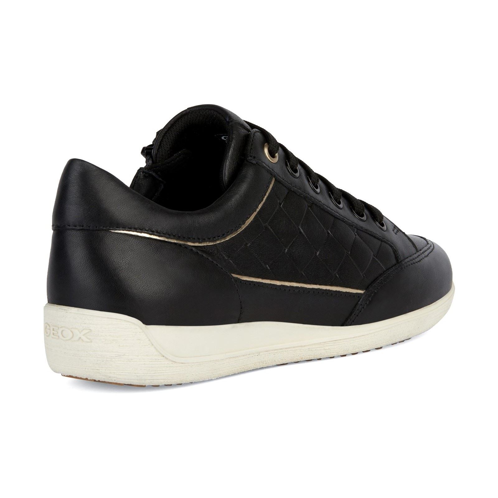 Geox D MYRIA Kunstleder-Damensneaker In Schwarz
