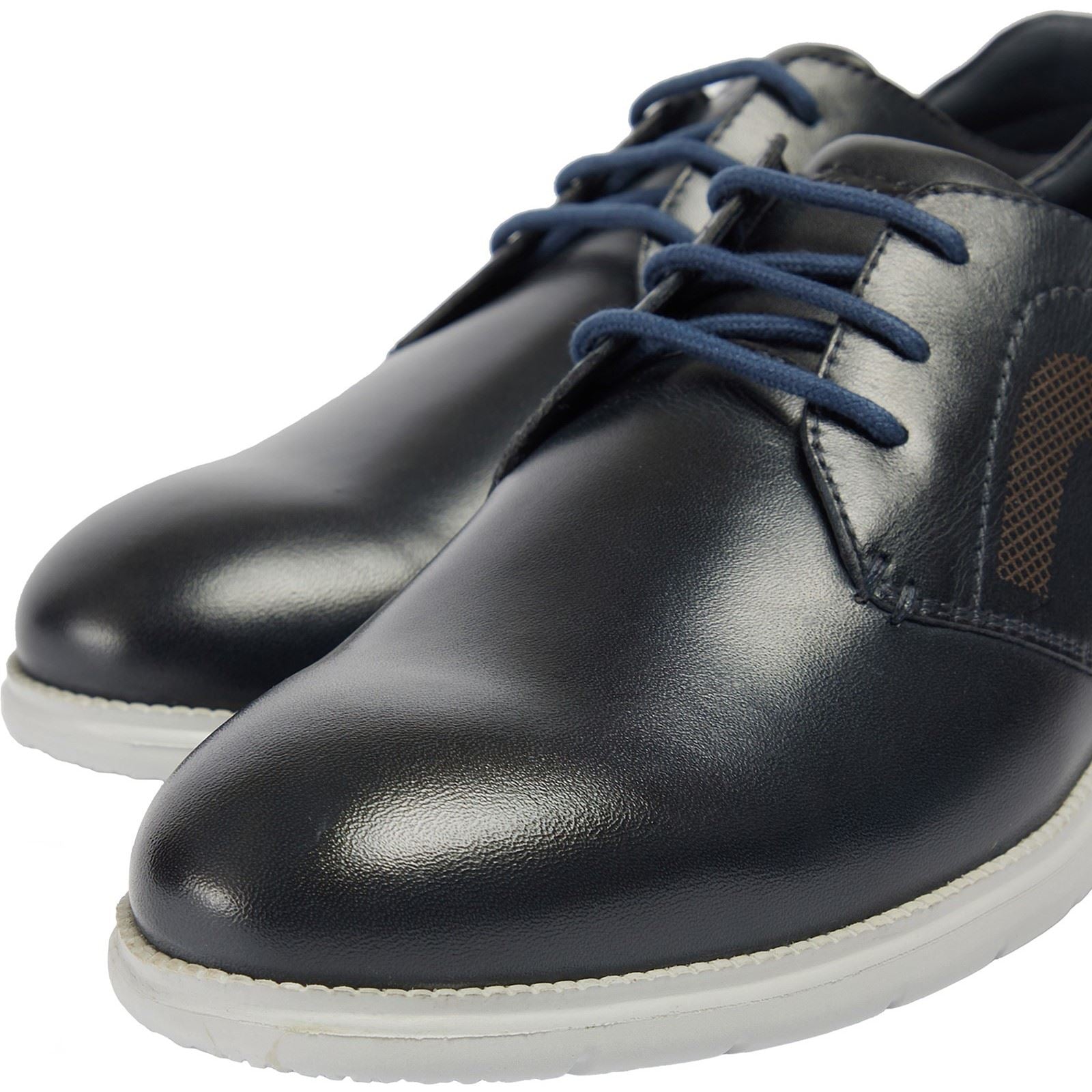 Pod Aston Leder Herren Marineblaue Schnürschuhe