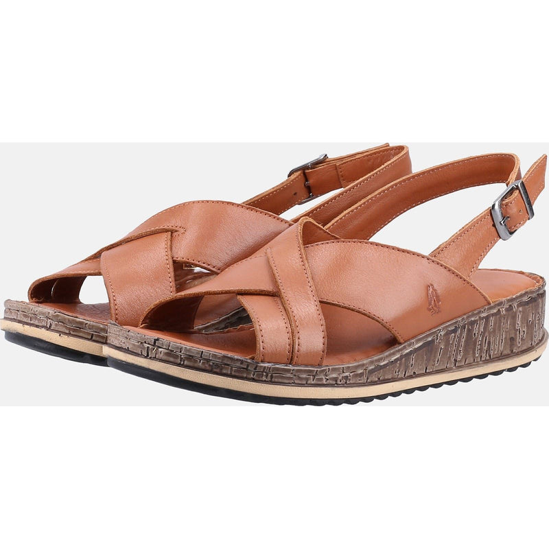 Hush Puppies Elena Damen Keilsandalen Aus Braunem Leder