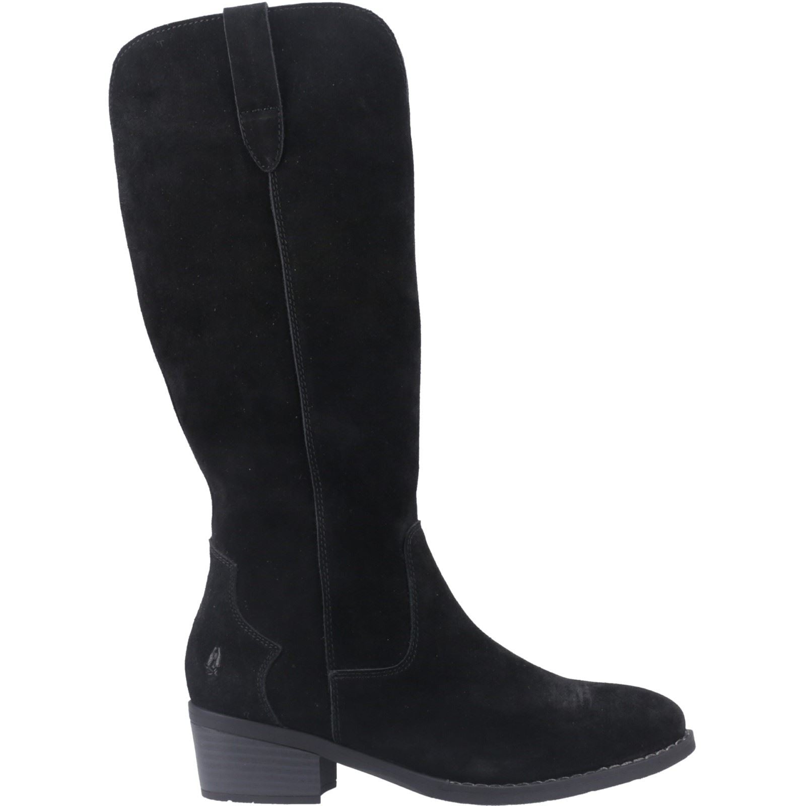 Hush Puppies Isabella Damen Kniehohe Wildlederstiefel mit Absatz in Schwarz