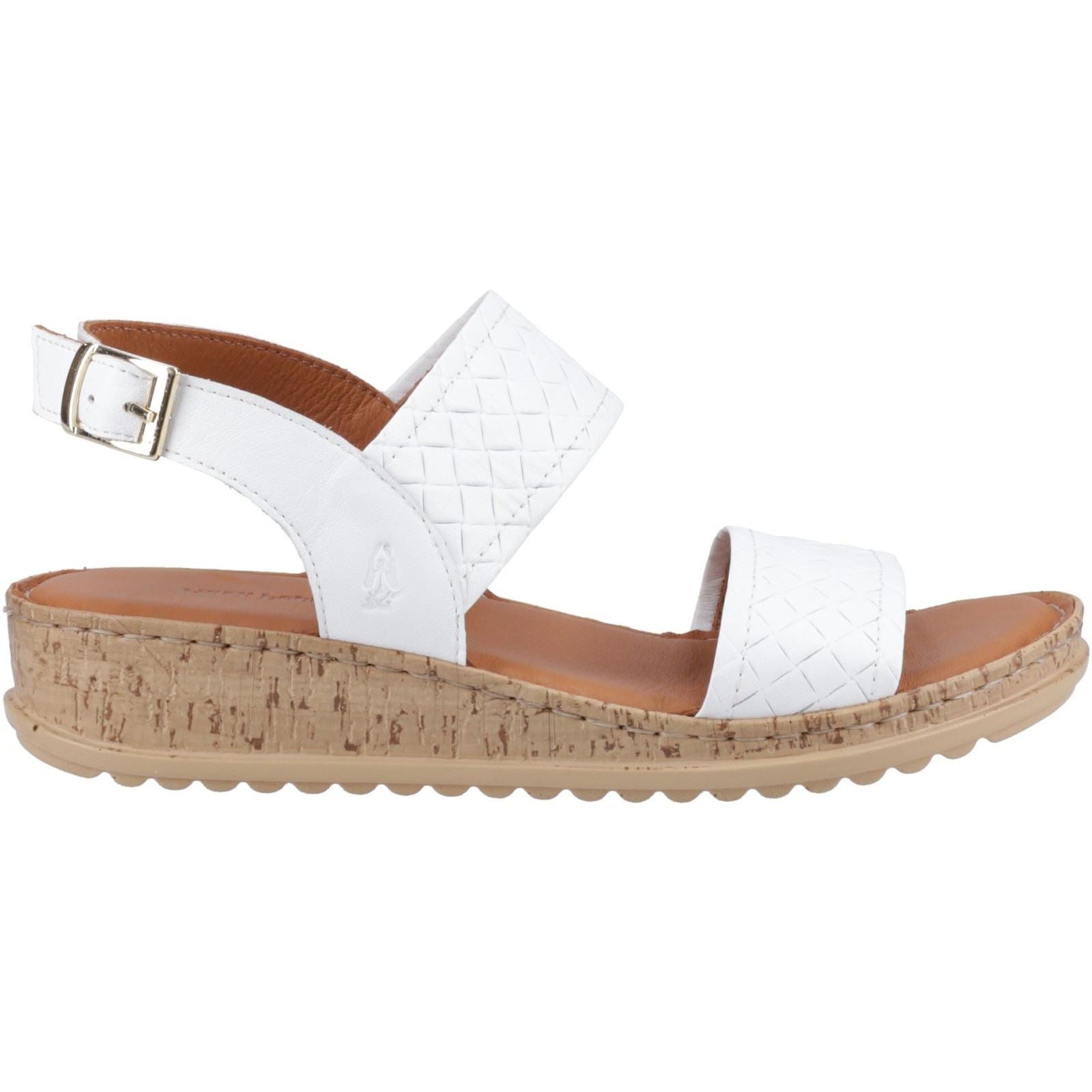 Hush Puppies Ebony Wide Fit Damen Sandalen Aus Weißem Leder