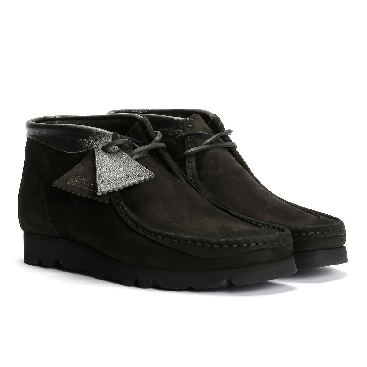 Clarks Originals Wallabee Combi Leder Herren Schwarze Stiefel