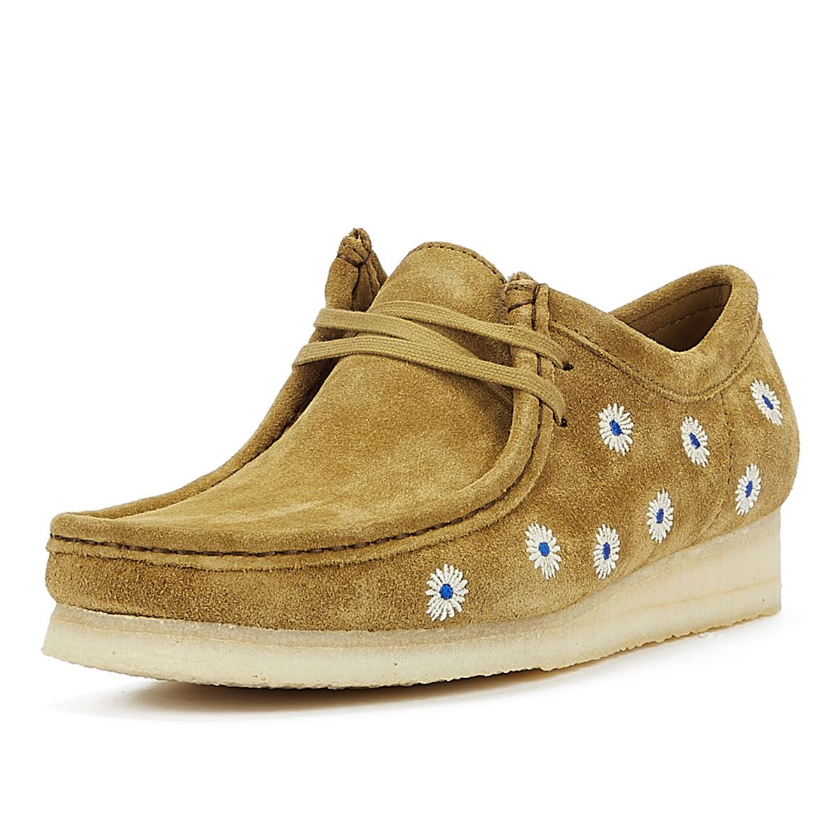 Clarks Originals Wallabee Embroidery Herren Dunkelolive Wildleder Schnürschuhe