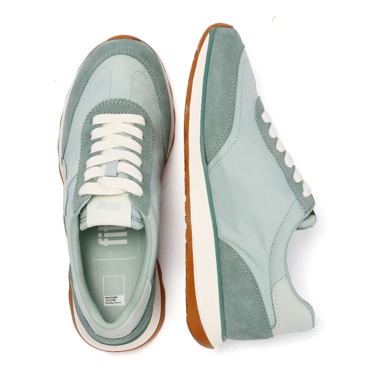 FitFlop X Pantone Retro-Q Wildleder Damen Grüne Sneakers