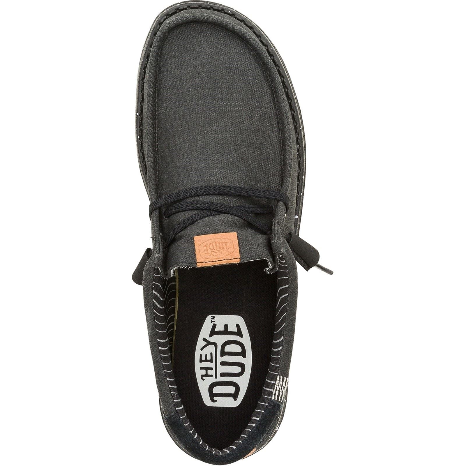 HEYDUDE Wally Elevated Basics Stoff Männer Schwarze Farbe Bootsschuhe