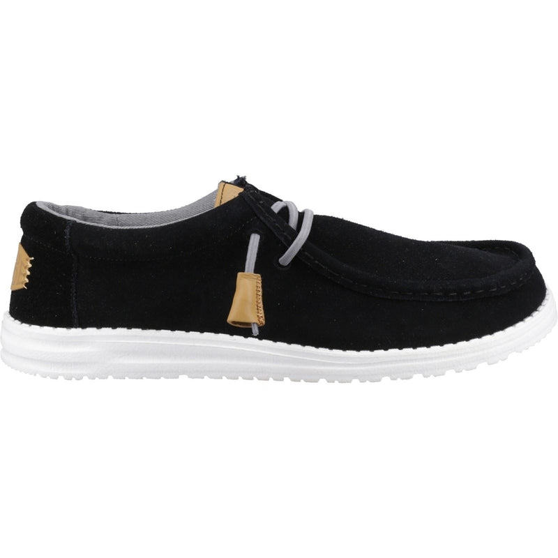 HEYDUDE Wally Craft Leder Herren Schwarze Bootsschuhe