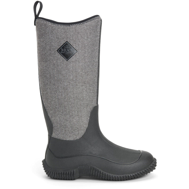 Muck Boots Hale Gummistiefel Schwarz Mit Flauschigem Hahnentrittmuster