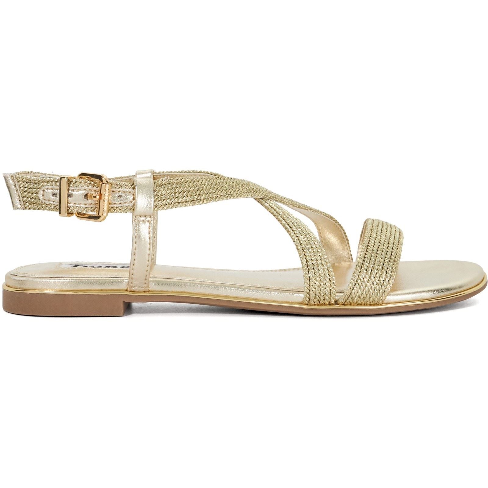 Dune Lope Damen Sandalen Aus Stoff In Gold