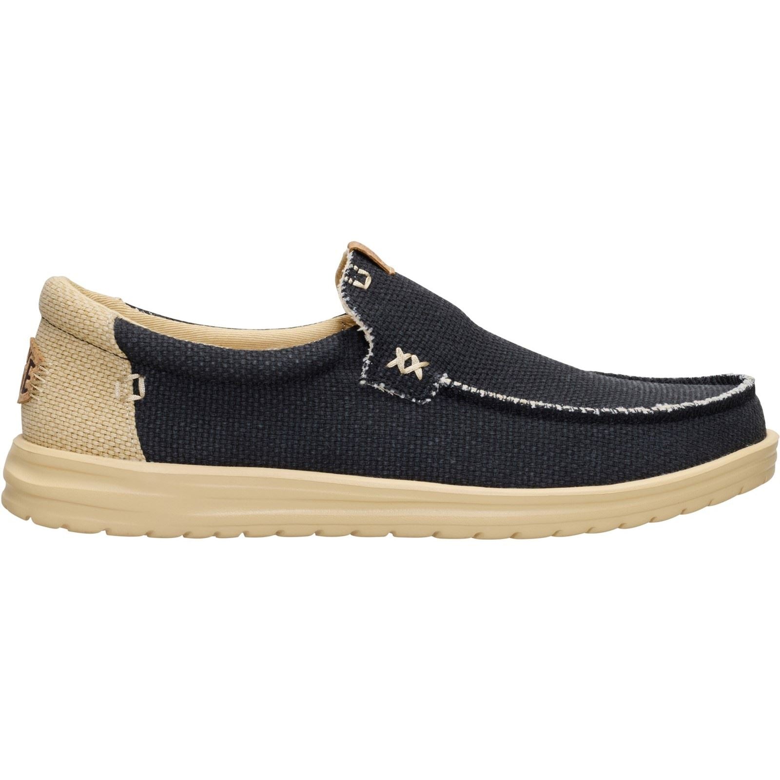 HEYDUDE Mikka Braided Textil Herren Schwarz/Boulder Tan Freizeitschuhe
