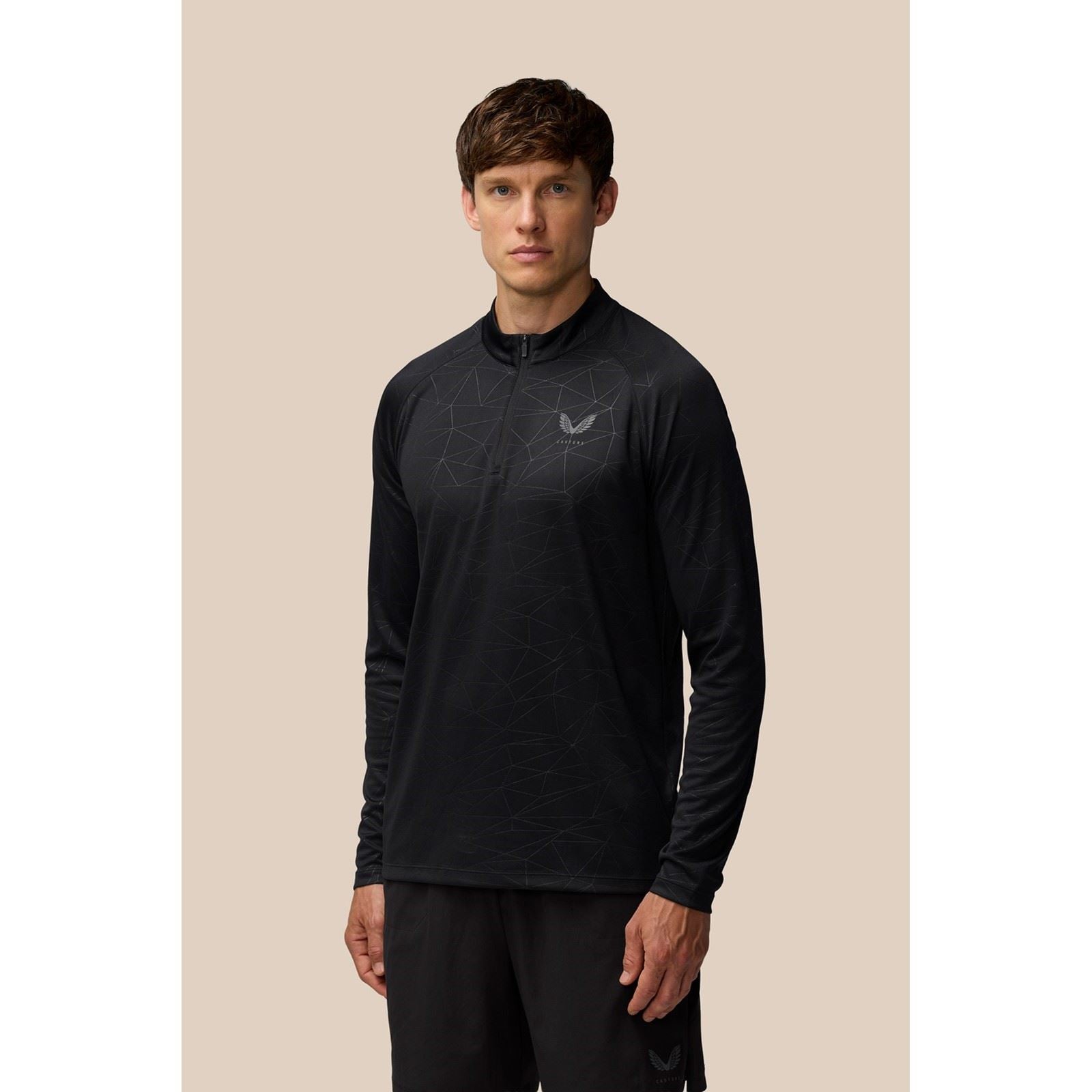 Castore Adapt Training 1/4 Zip Top Polyester Herren Schwarze Farbe Sport-T-Shirts