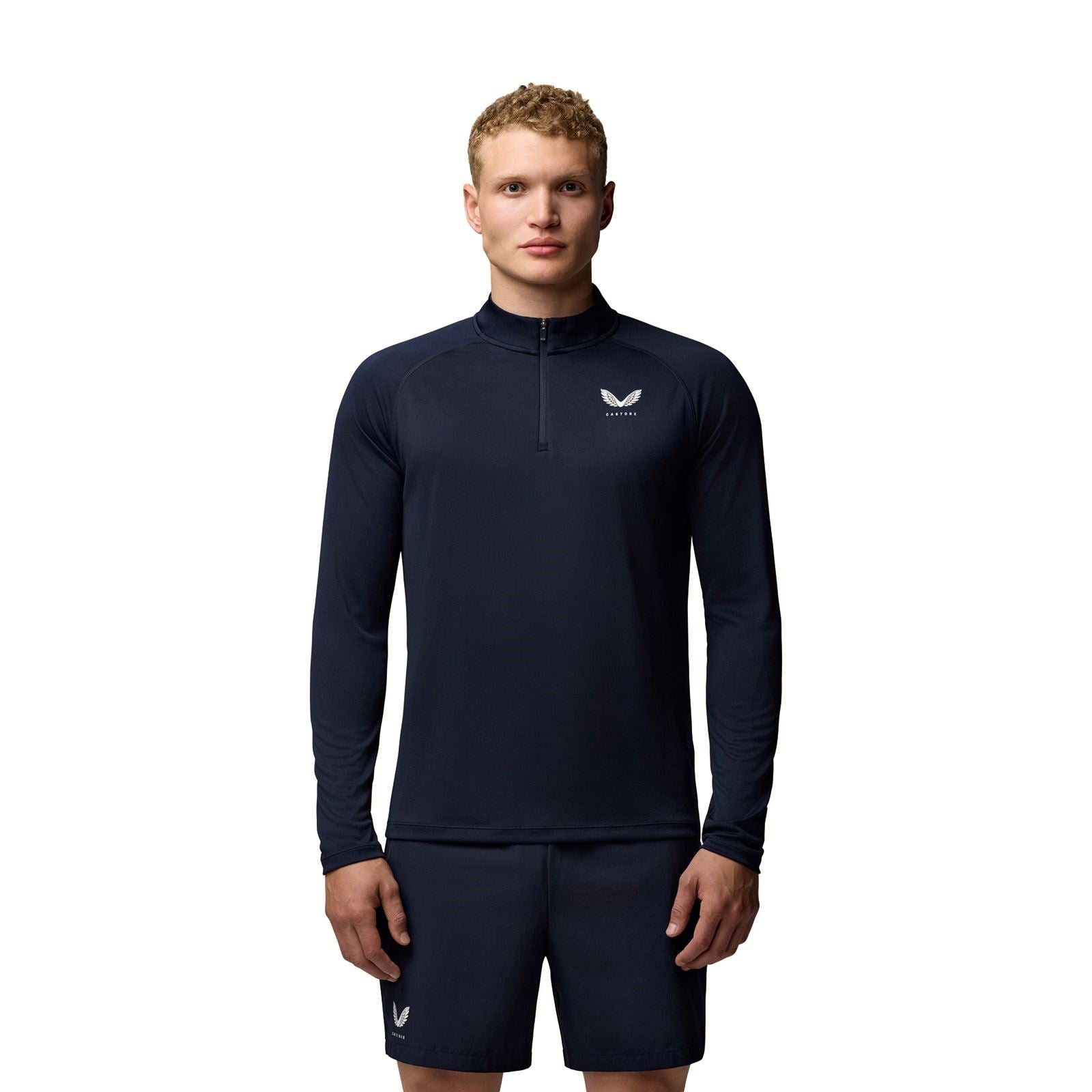 Castore Adapt Training 1/4 Zip Top Polyester Herren Blaue Sport-T-Shirts