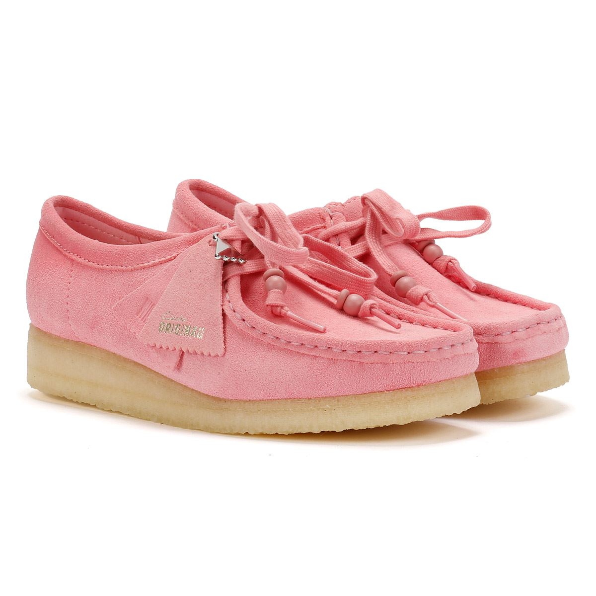 Clarks Originals Wallabee Damen Wildleder Schuhe In Pink
