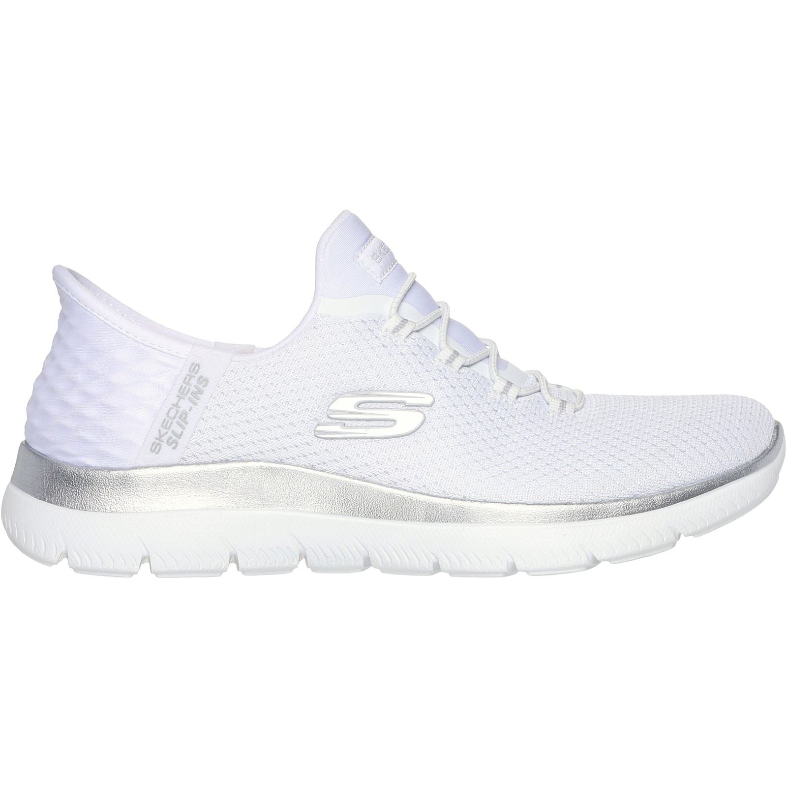 Skechers Summits Diamond Dream Damen Textil Sneaker In Weiß/Silber