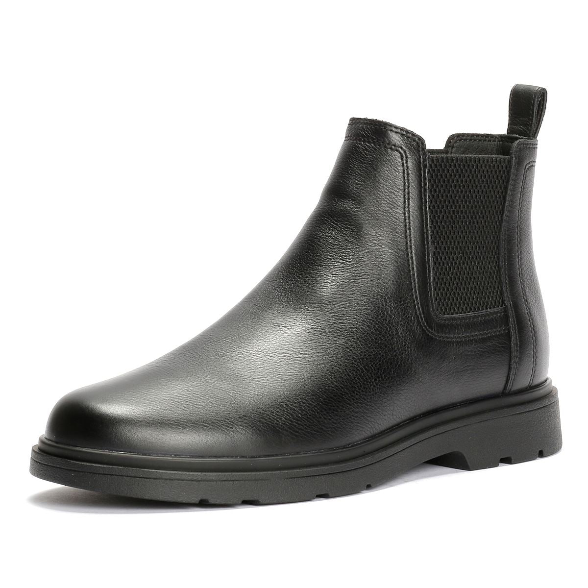 Geox Spherica EC1 C Tumble Leder Herren Schwarze Stiefel