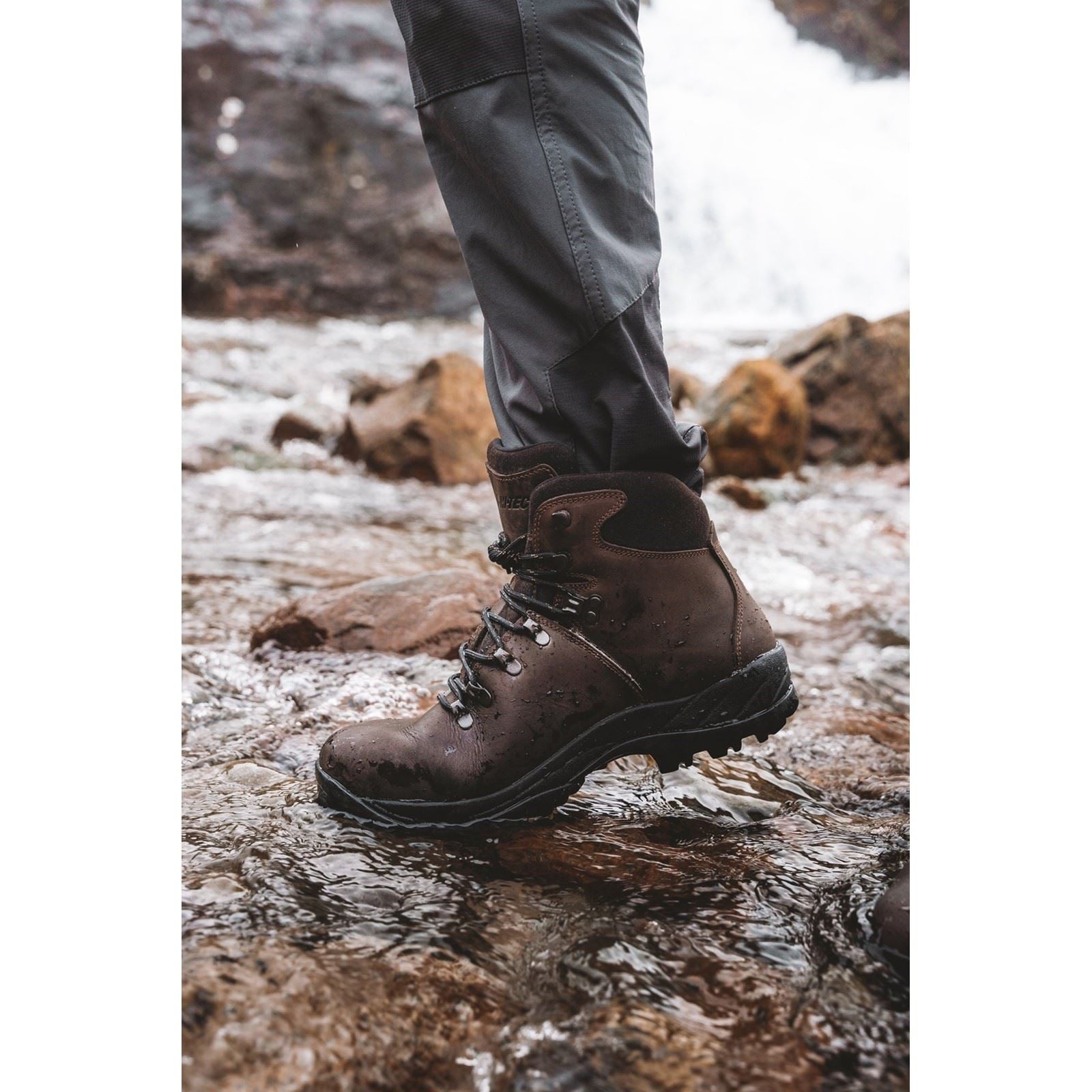 Hi-Tec Ravine Herren Wanderschuhe Aus Braunem Leder
