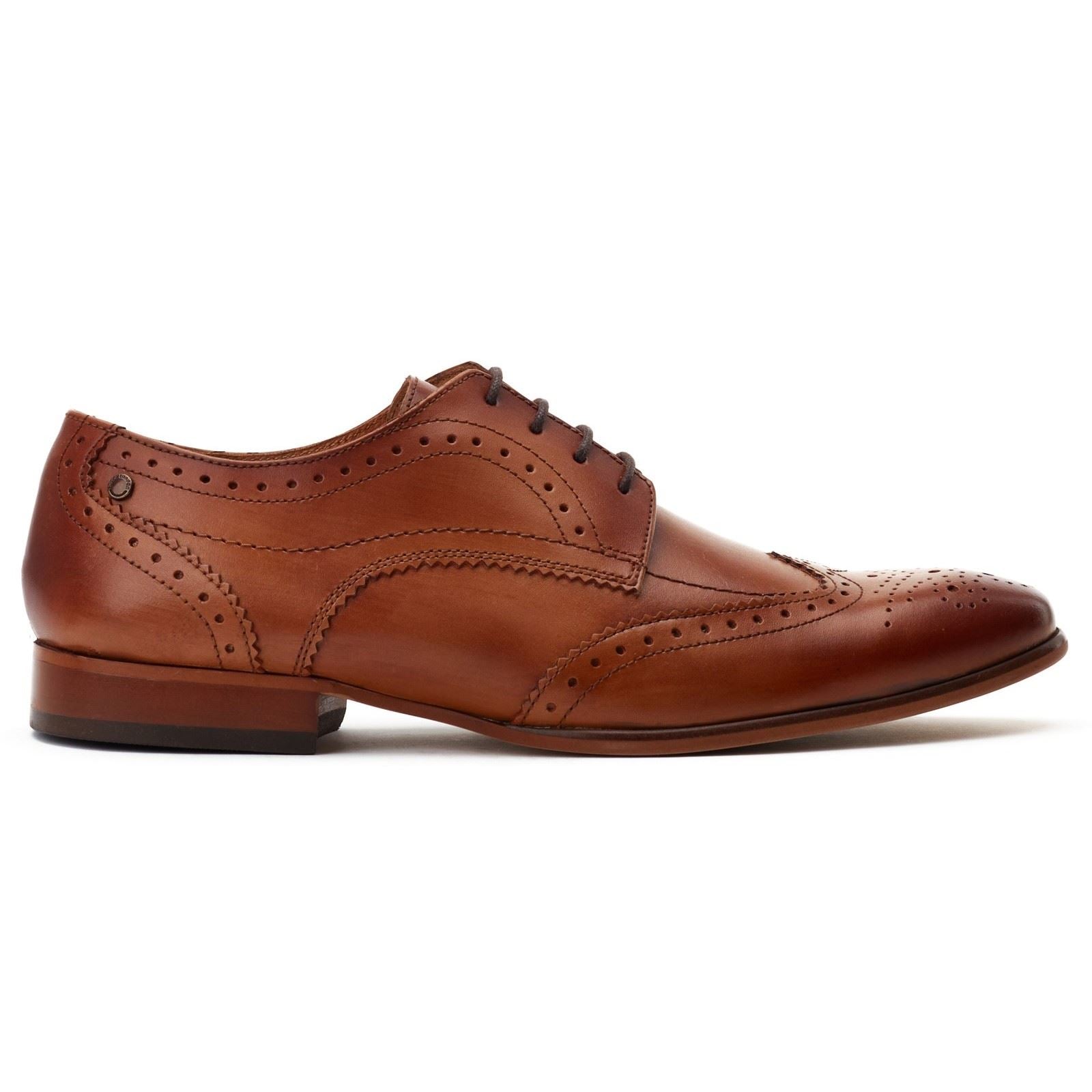 Base London Barbera Leder Herren Tan Brogues Schuhe