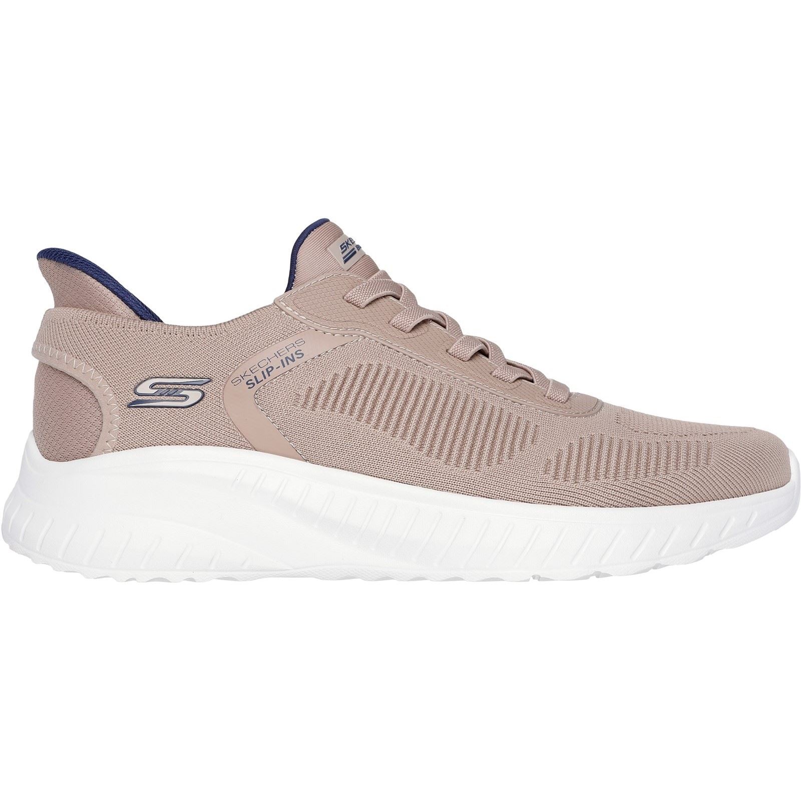 Skechers BOBS Sport Squad Chaos Solid Step Textile Herren Sneaker In Taupe