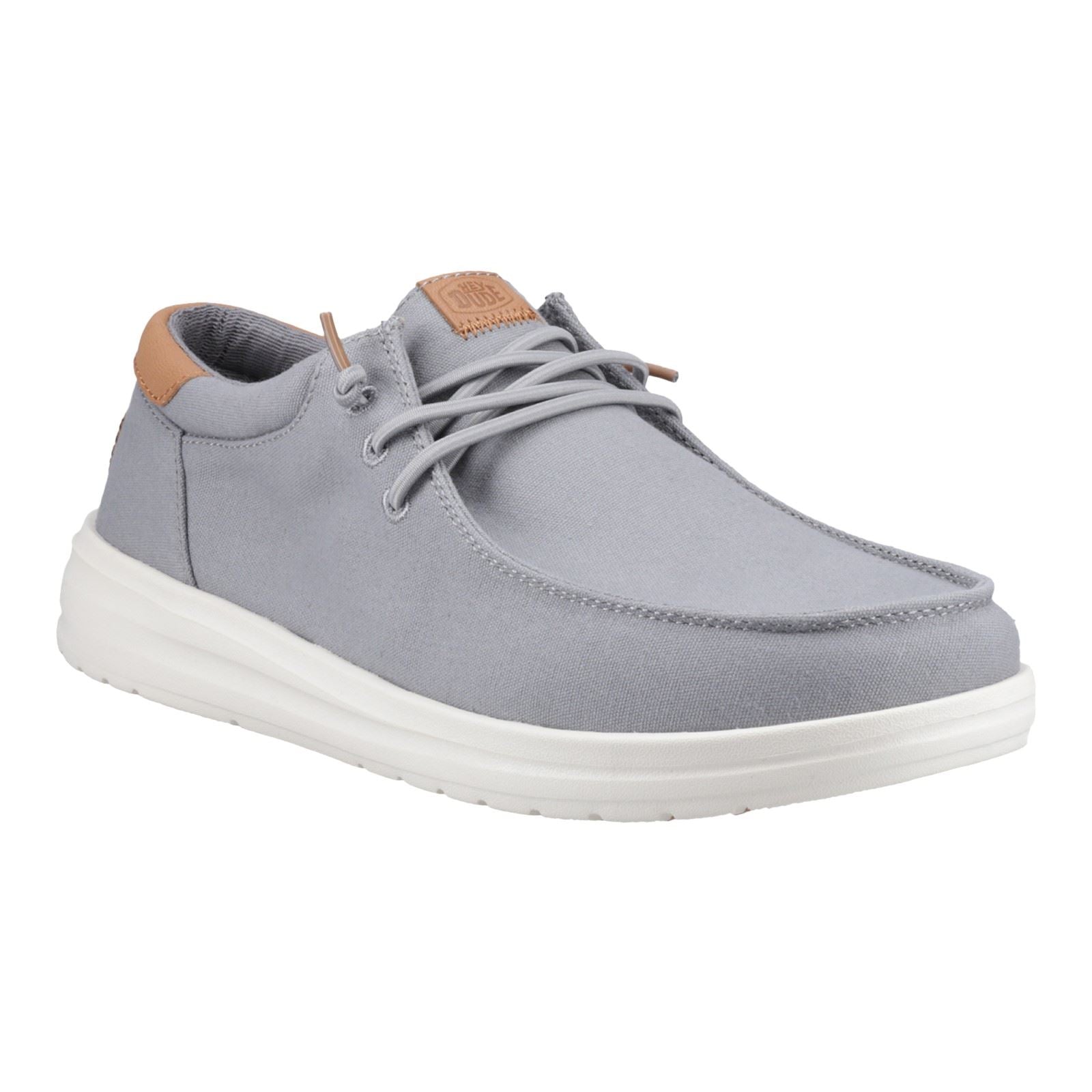 HEYDUDE Paul Canvas Baumwoll Herrenmokassinschuhe In Monument Grau