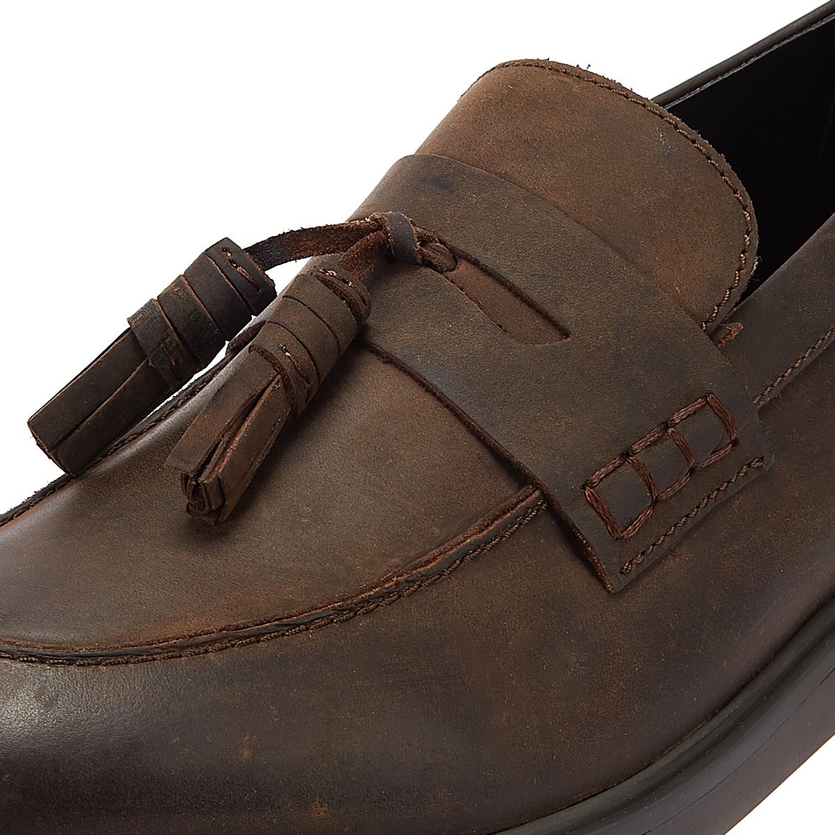 Hudson Cato Loafer Verrücktes Leder Herren Braune Slipper