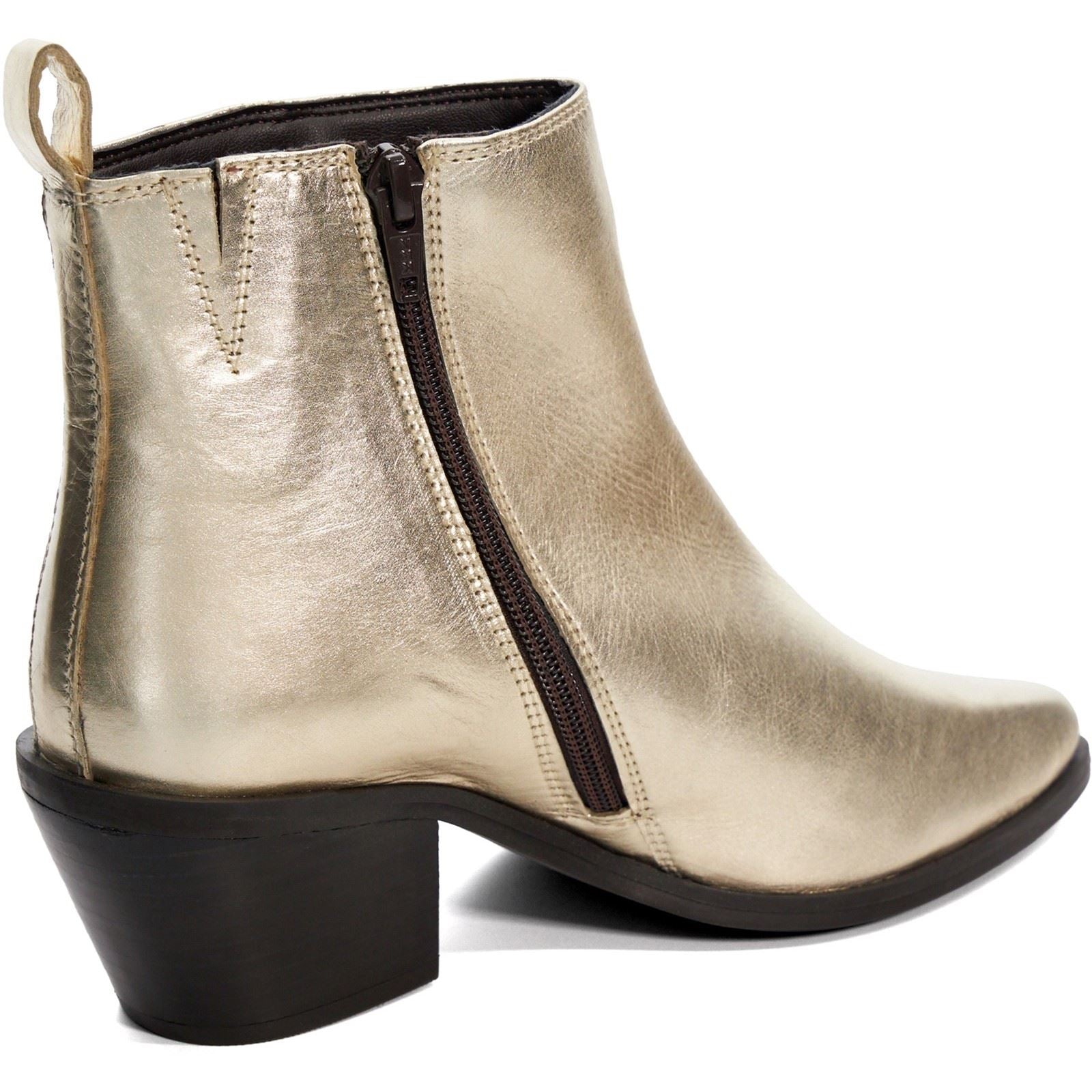 Dune Papz Leder Damen Gold Stiefel