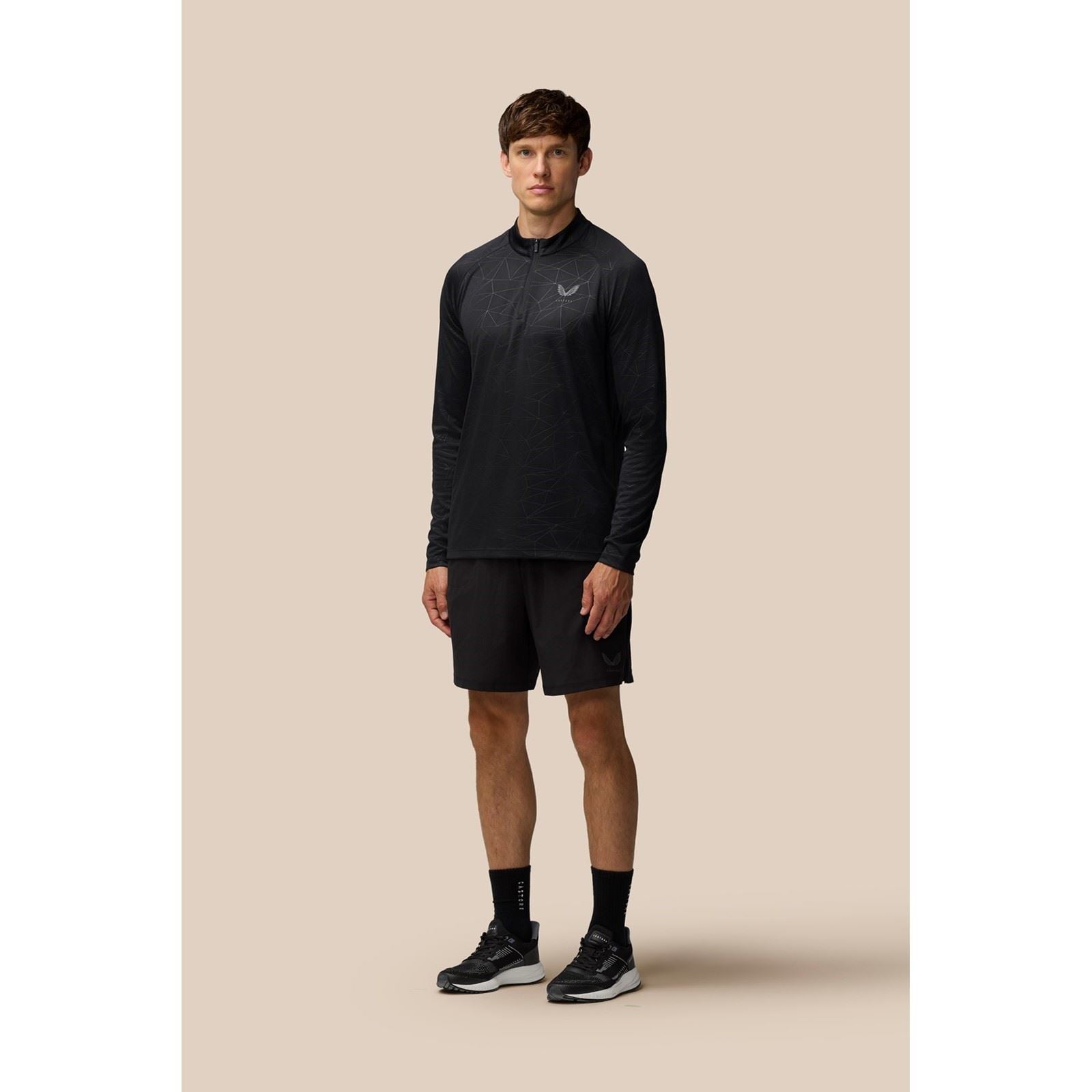 Castore Adapt Training 1/4 Zip Top Polyester Herren Schwarze Farbe Sport-T-Shirts
